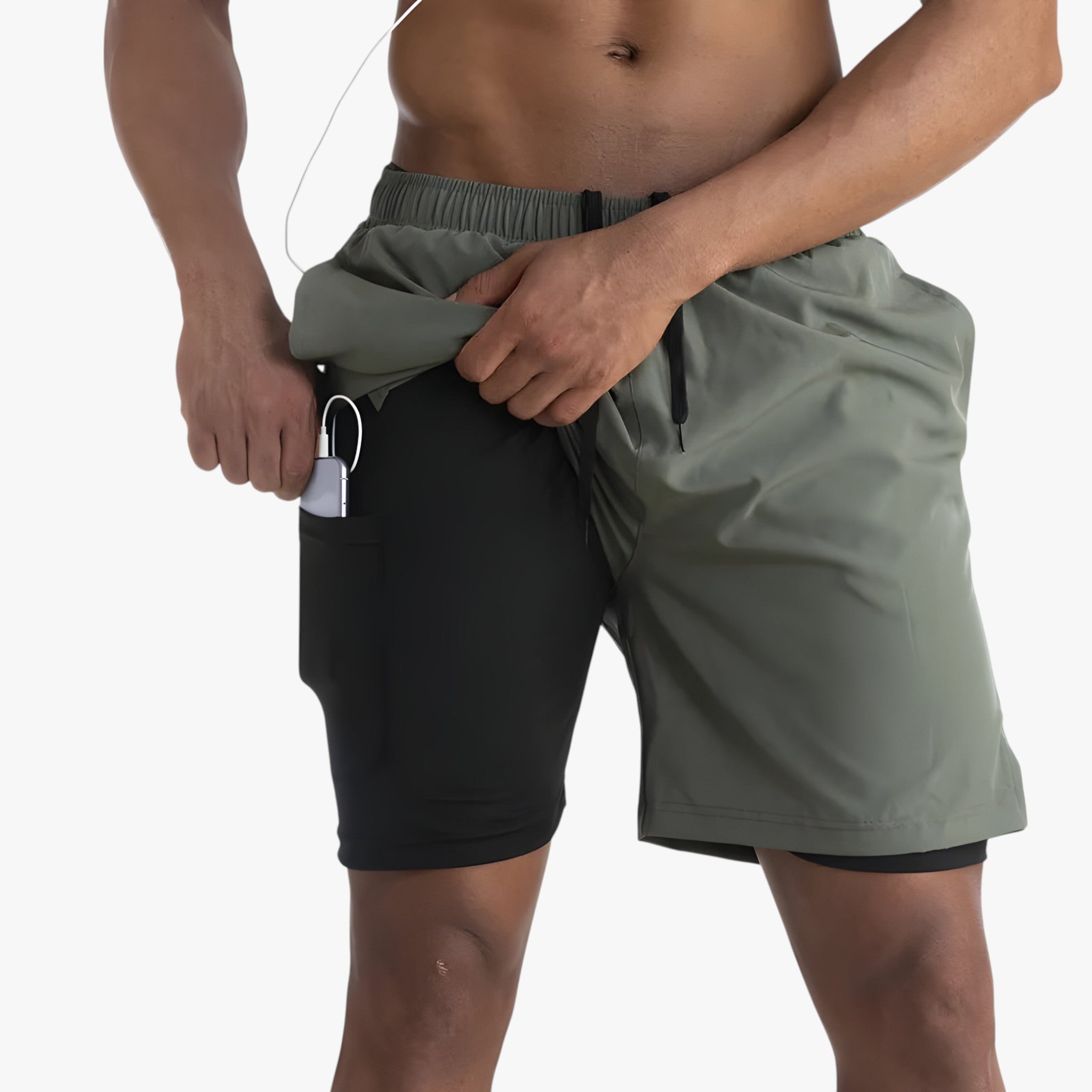 Pantaloncini Axel | Taglio Sportivo – Leggeri, Regolabili e Perfetti per la Vita Urbana - Verde Militare - Axel Shorts Pantaloncini Estivi Pantaloncini Sportivi Pantaloncini Uomo Streetwear Vita Regolabile - Concept Palermo