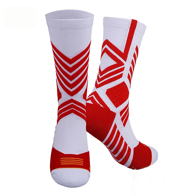 Terrence | Calzini da basket antiscivolo: stabilità e comfort - Una taglia per tutti Bianco e rosso - Hiking Socks socks - Concept Palermo