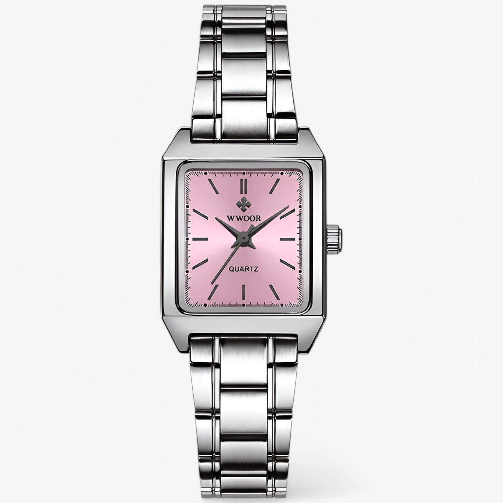 Isabelle | Orologio rettangolare di lusso con diamanti - Acciaio Rosa - watch for women - Concept Palermo