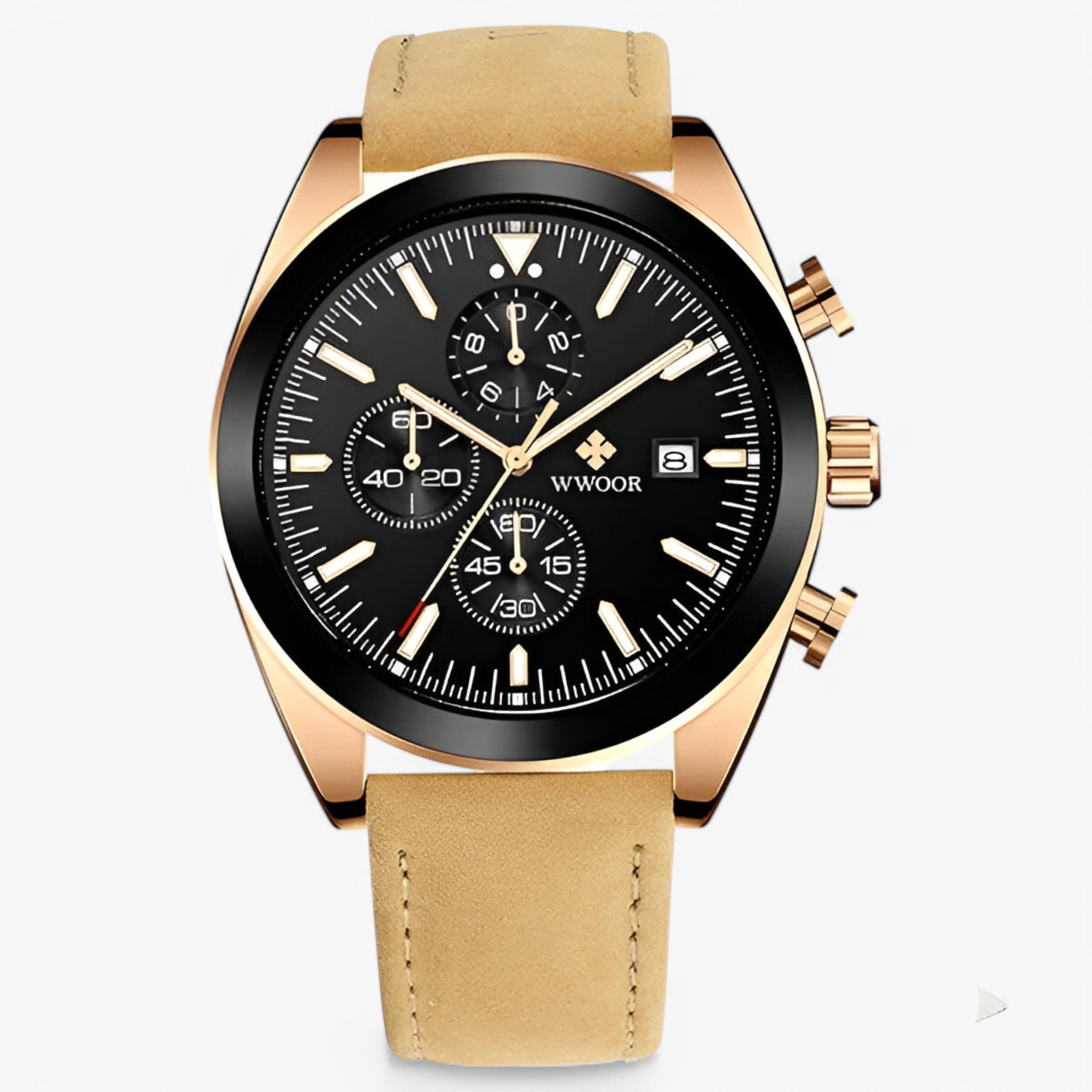 Felix | Orologio Cronografo Di Lusso In Acciaio Inossidabile - marrone rosa nero - - Concept Palermo