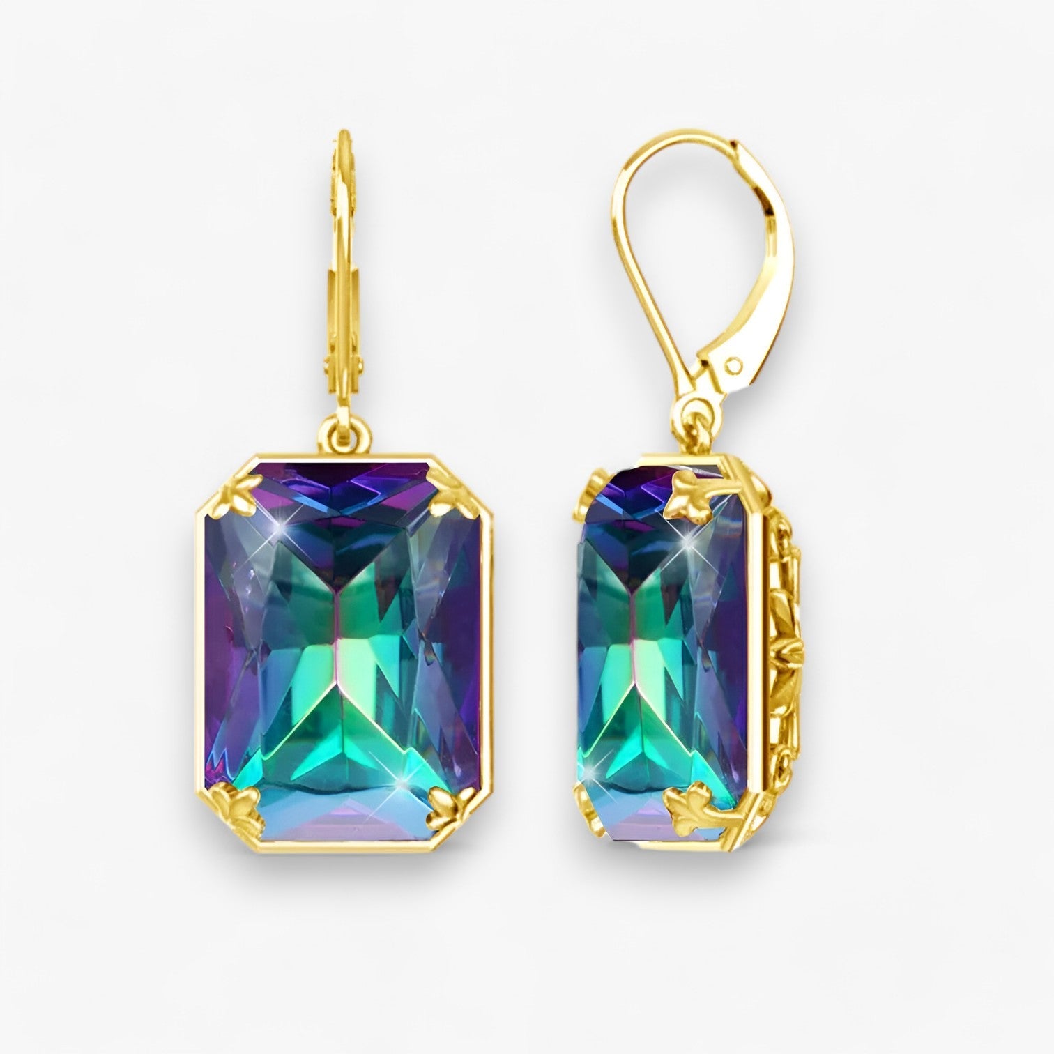 Amelia | Orecchini a Pendente in Topazio Blu – Oro e Argento Sfolgorante - Topazio Misterioso - Accessories Jewelry EARRINGS - Concept Palermo