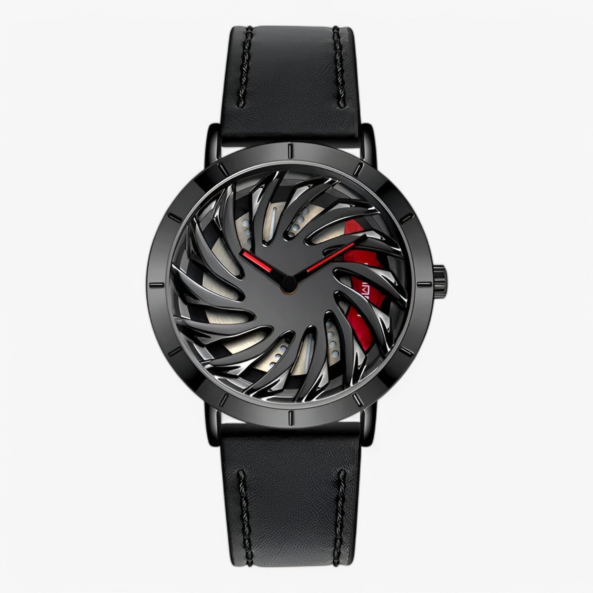 Robin – Orologio Sportivo da Uomo con Design a Volante - pelle nera - mens watch watch for men - Concept Palermo