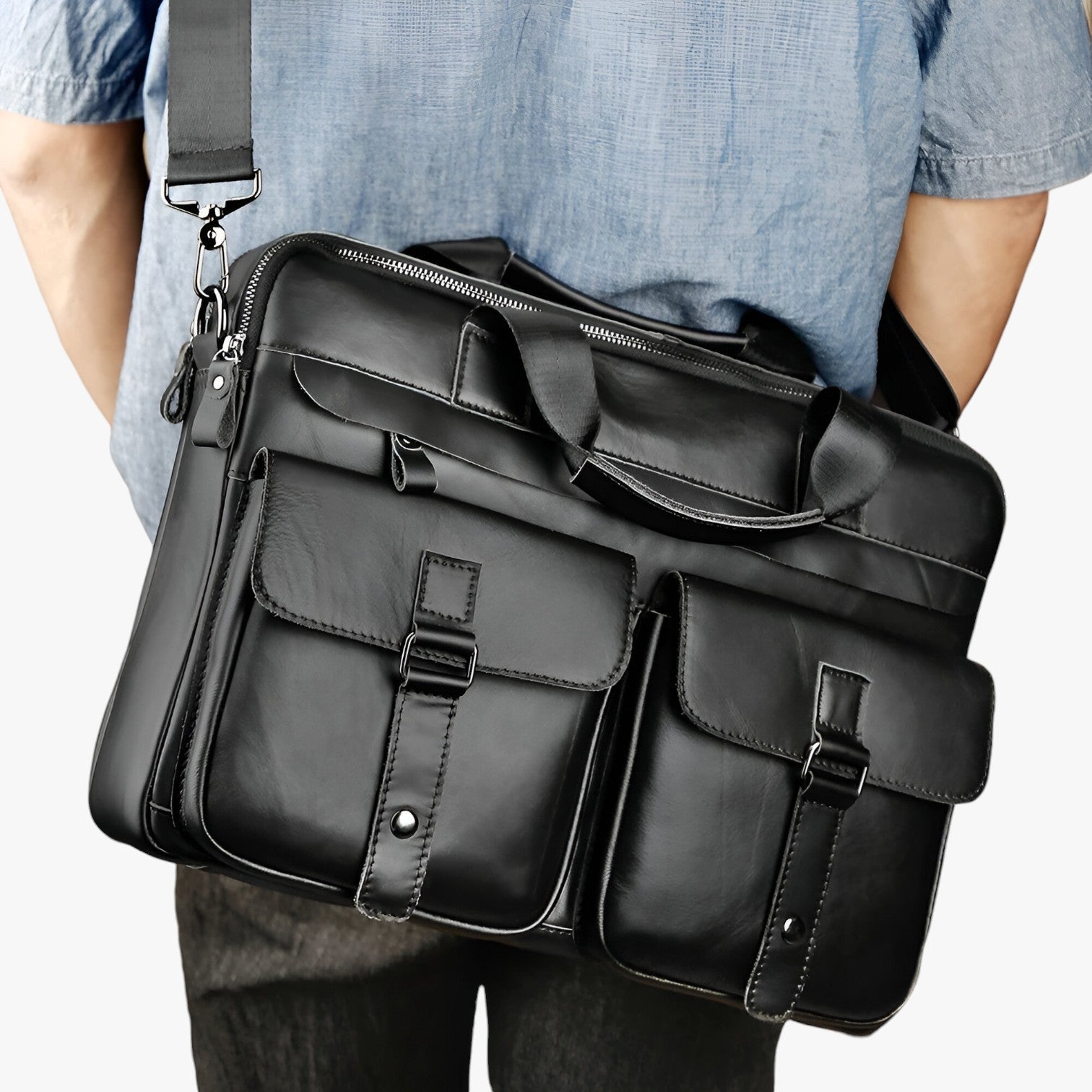 Jasiel | Borsa per Laptop in Pelle di Lusso – Elegante e Pratica per il Lavoro - - Bags mens bag Shoulder Bags - Concept Palermo