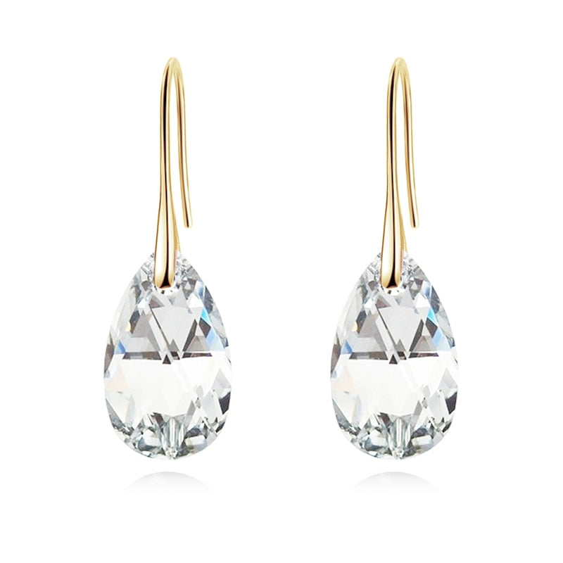 Orecchini a goccia in cristallo - Cristallo trasparente oro - Earrings for Women Girls Jewelry New Fashion Earrings - Concept Palermo