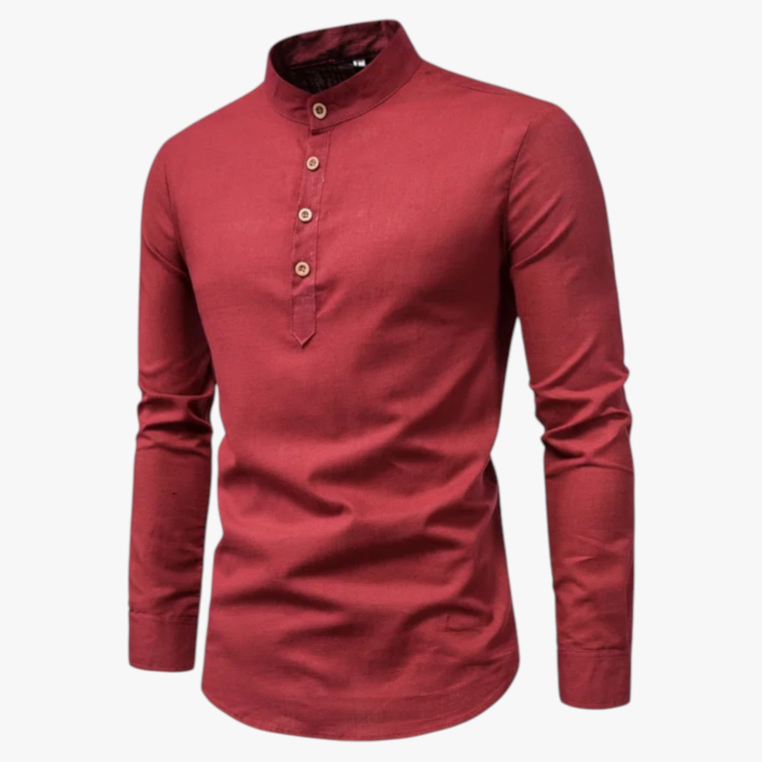 Railey | Camicia da uomo in cotone e lino - Freschezza primaverile con stile casual - Rosso - men's top Tops - Concept Palermo