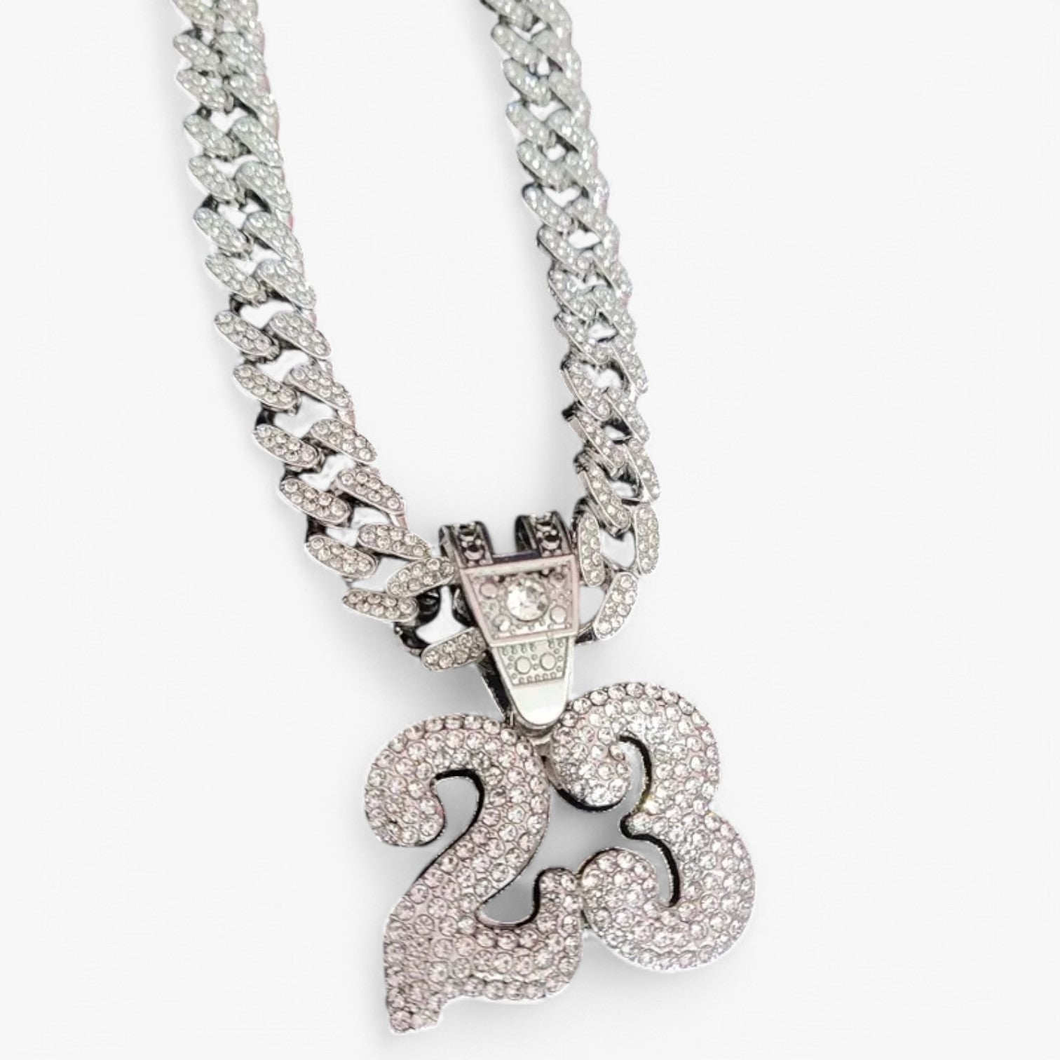 Owen | Collana Bling Numero 23 – Audace e Brillante in Cristallo - Colore argento 20pollici(50cm) - mens accessory Necklace necklace for men NECKLACES - Concept Palermo