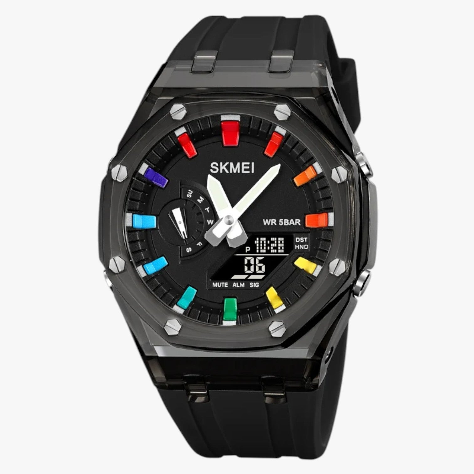 Fabian | Orologio digitale trasparente da 5 ATM con sveglia e funzioni intelligenti - moda nero nero - watch WATCHES FOR MEN Wristwatch - Concept Palermo