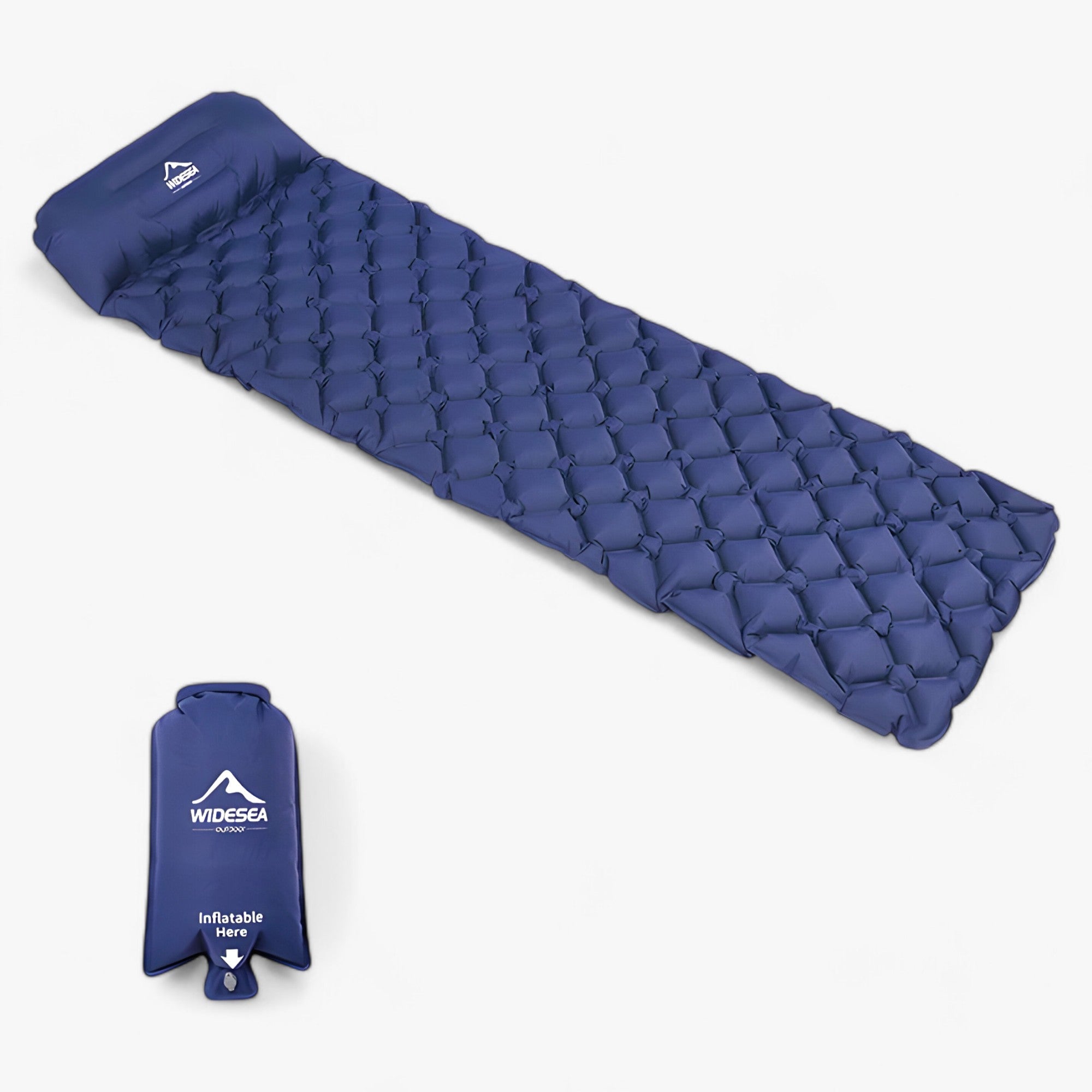 Materasso da campeggio | Materasso gonfiabile - Imbottitura ultraleggera per il comfort all'aperto - Blu scuro con Airbag - camping pads sleeping pads - Concept Palermo
