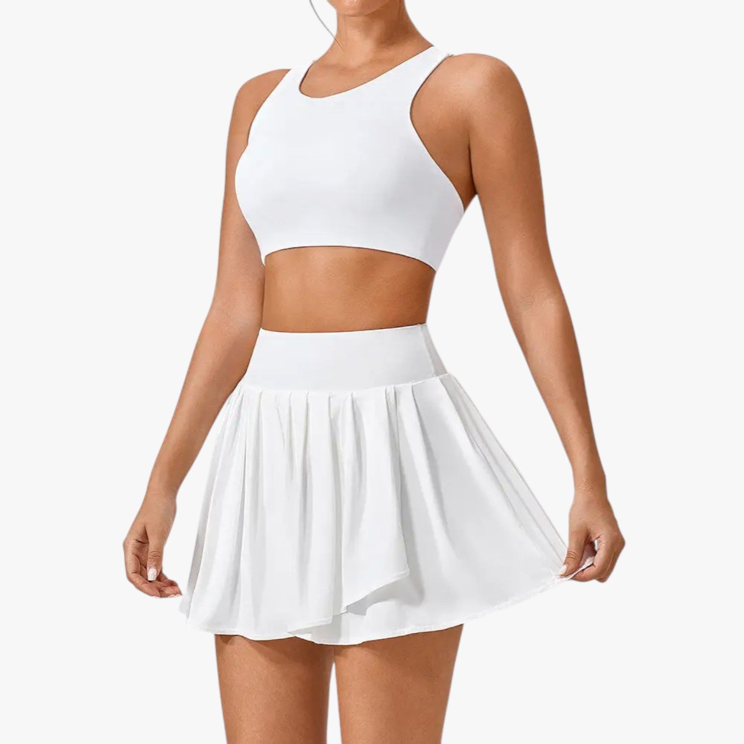 Lorraine | Gonna da tennis da donna - Leggera e ad asciugatura rapida - Bianco - clothes women set clothes women sportswear women's clothes - Concept Palermo