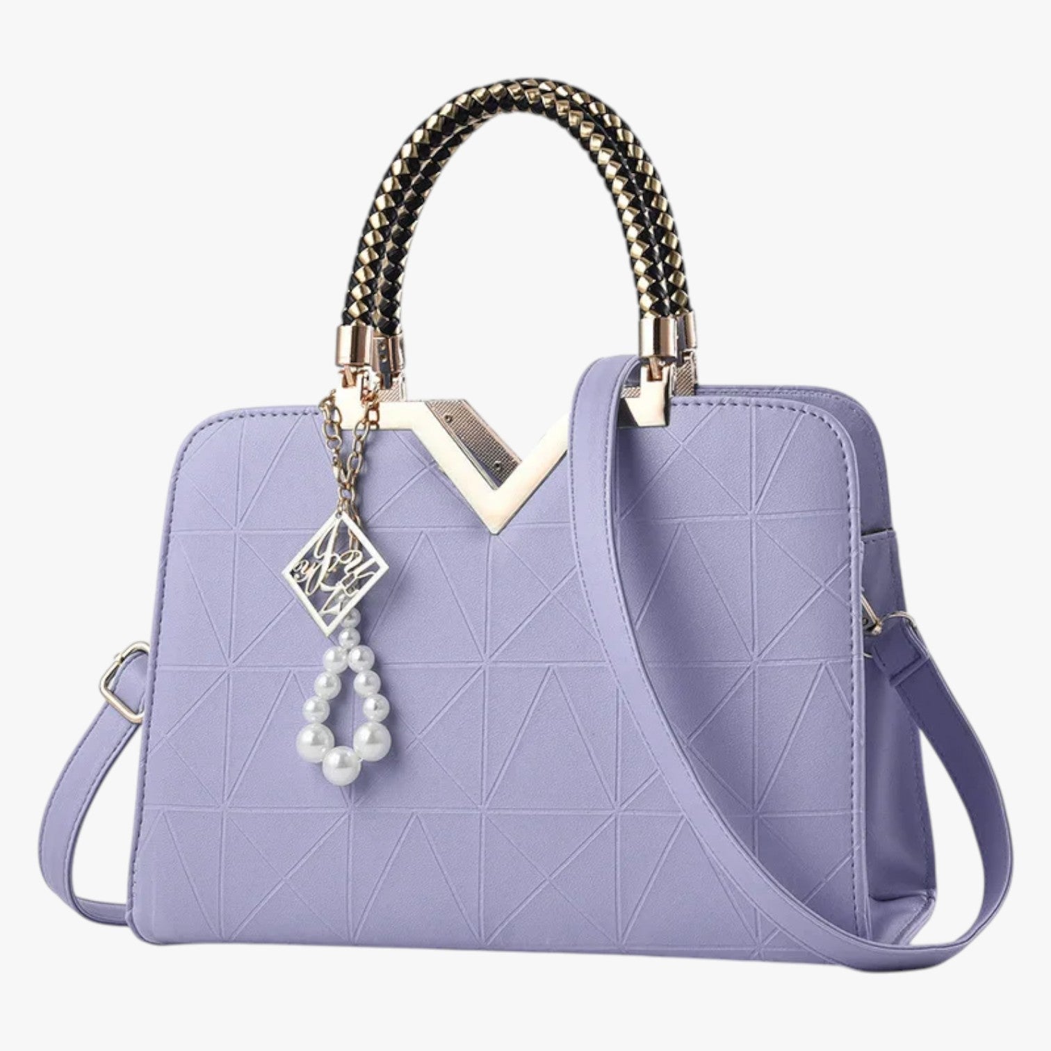 Pamela | Autumn Chic - Elegante borsa con cerniera e perle - Azzurro chiaro - Bags women bags Women's handbags - Concept Palermo