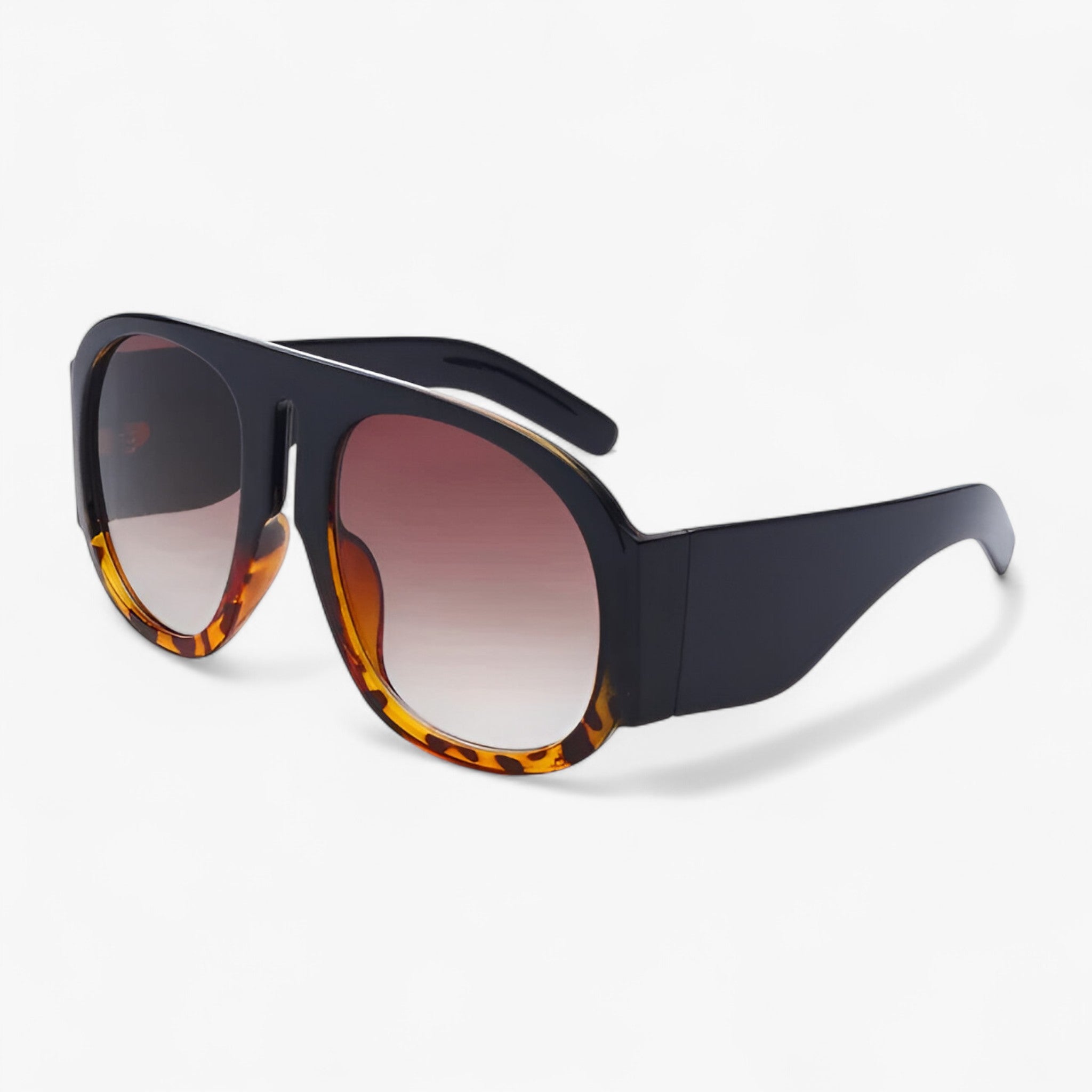 Lorenzo | Occhiali da sole rotondi oversize dallo stile retrò - Nero Leopardo Grigio 1pcs - mens sunglasses Polarized man sunglasses Sunglasses sunglasses polarized men - Concept Palermo