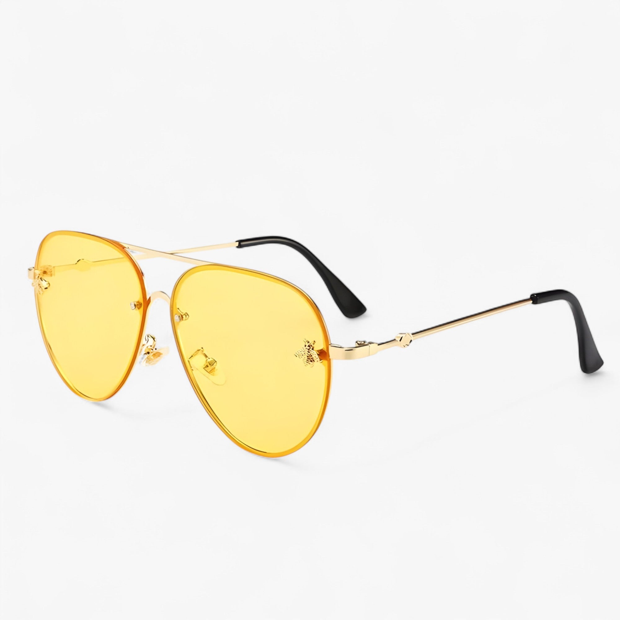 Joris | Occhiali da sole Bee Pilot vintage con montatura in metallo - giallo oro - Fashion Sunglasses men sunglasses polarized mens sunglasses Polarized man sunglasses Sunglasses sunglasses polarized men - Concept Palermo