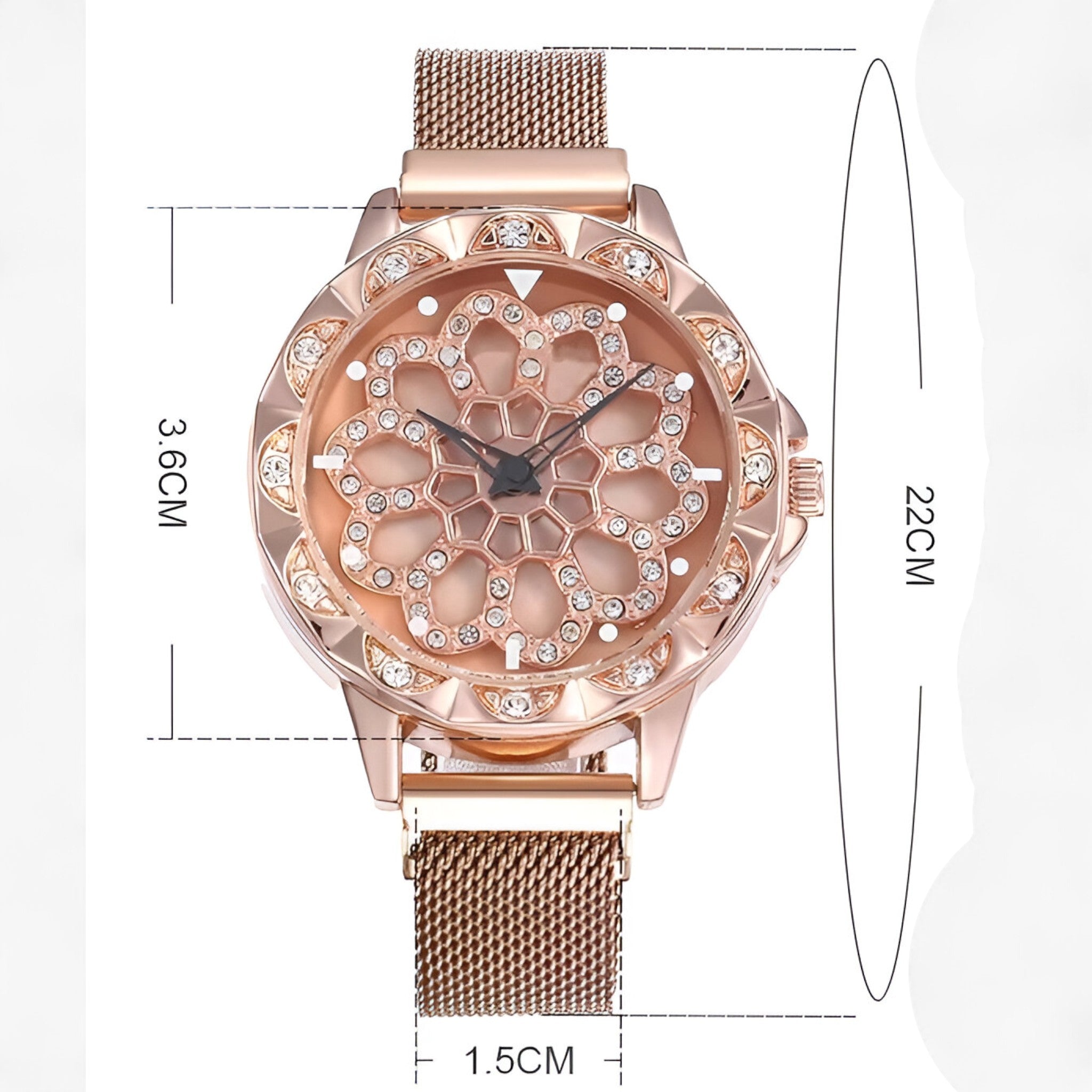 Lila | Orologio da donna con fibbia magnetica floreale - - female watch watch for women - Concept Palermo