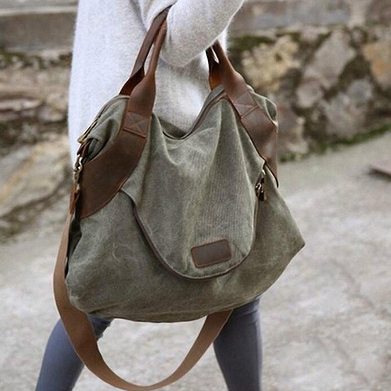 Borsa grande in tela con tasca - Verde - Bags new_for_google_may - Concept Palermo