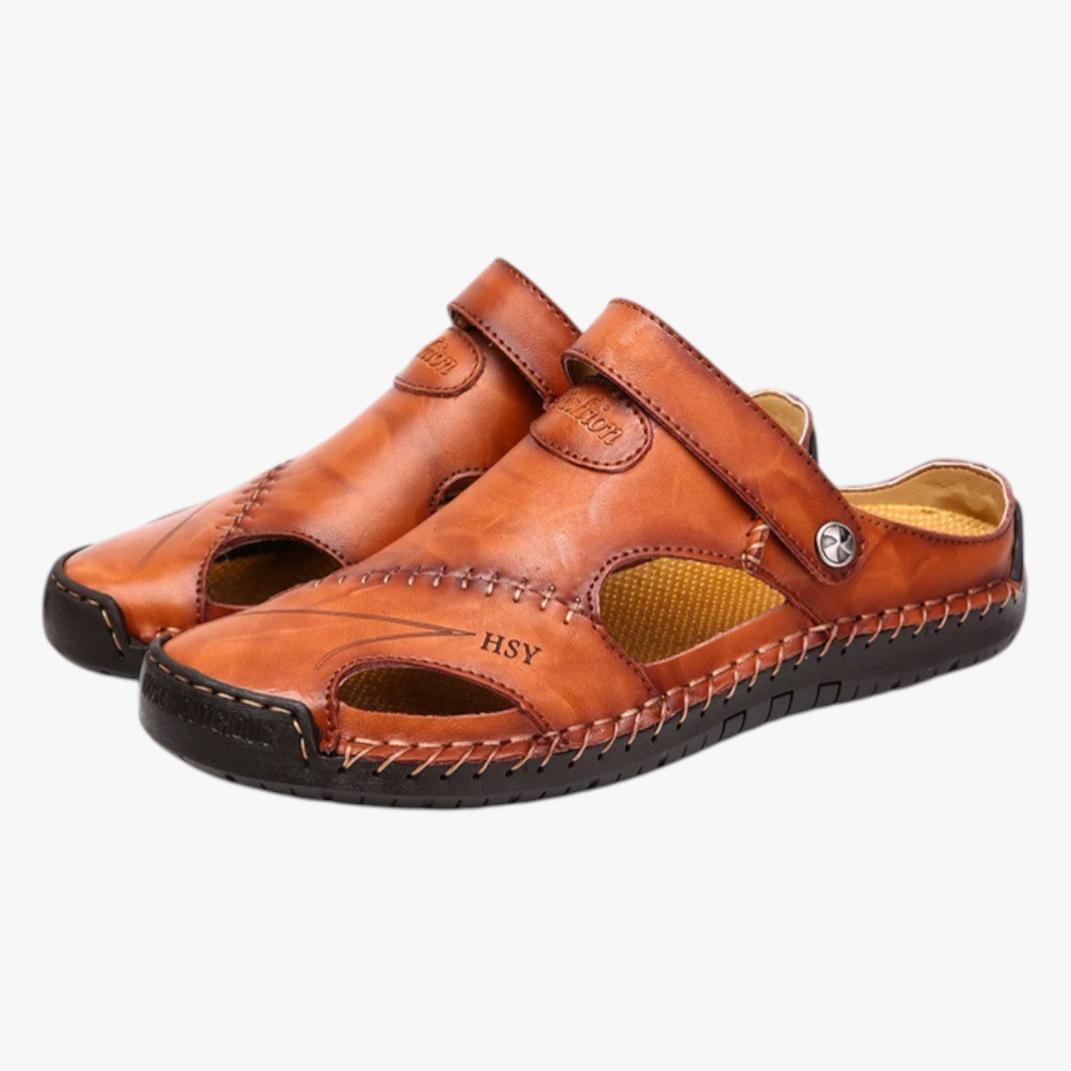Walter | Sandali Estivi Uomo in Pelle Stile Romano, Comodi e Resistenti all’Acqua - - breathable sandals fashion sandals walking sandals - Concept Palermo