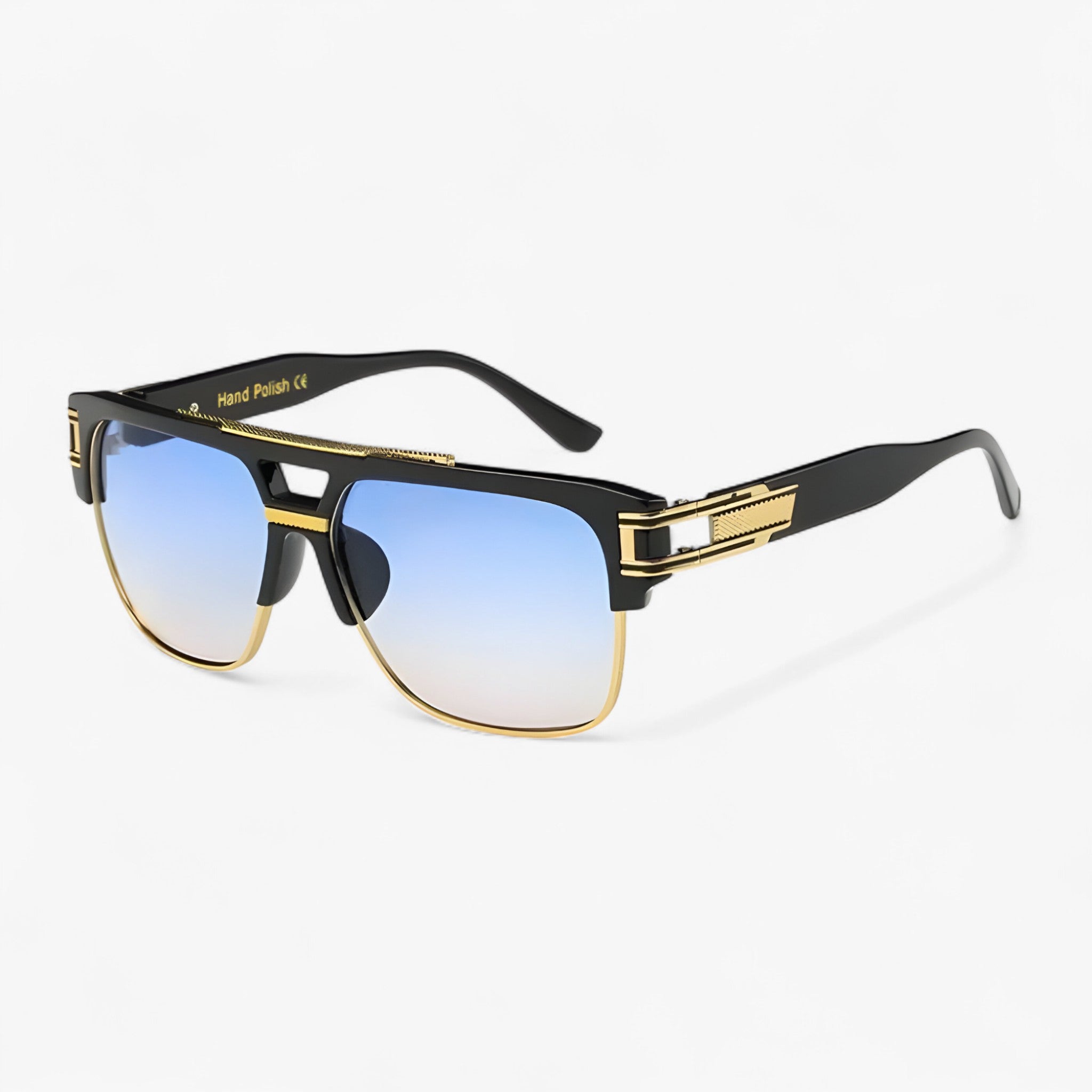 Emil | Occhiali da sole quadrati classici a specchio unisex - 2. Nero Blu - Fashion Sunglasses men sunglasses polarized mens sunglasses Polarized man sunglasses Sunglasses sunglasses polarized men - Concept Palermo