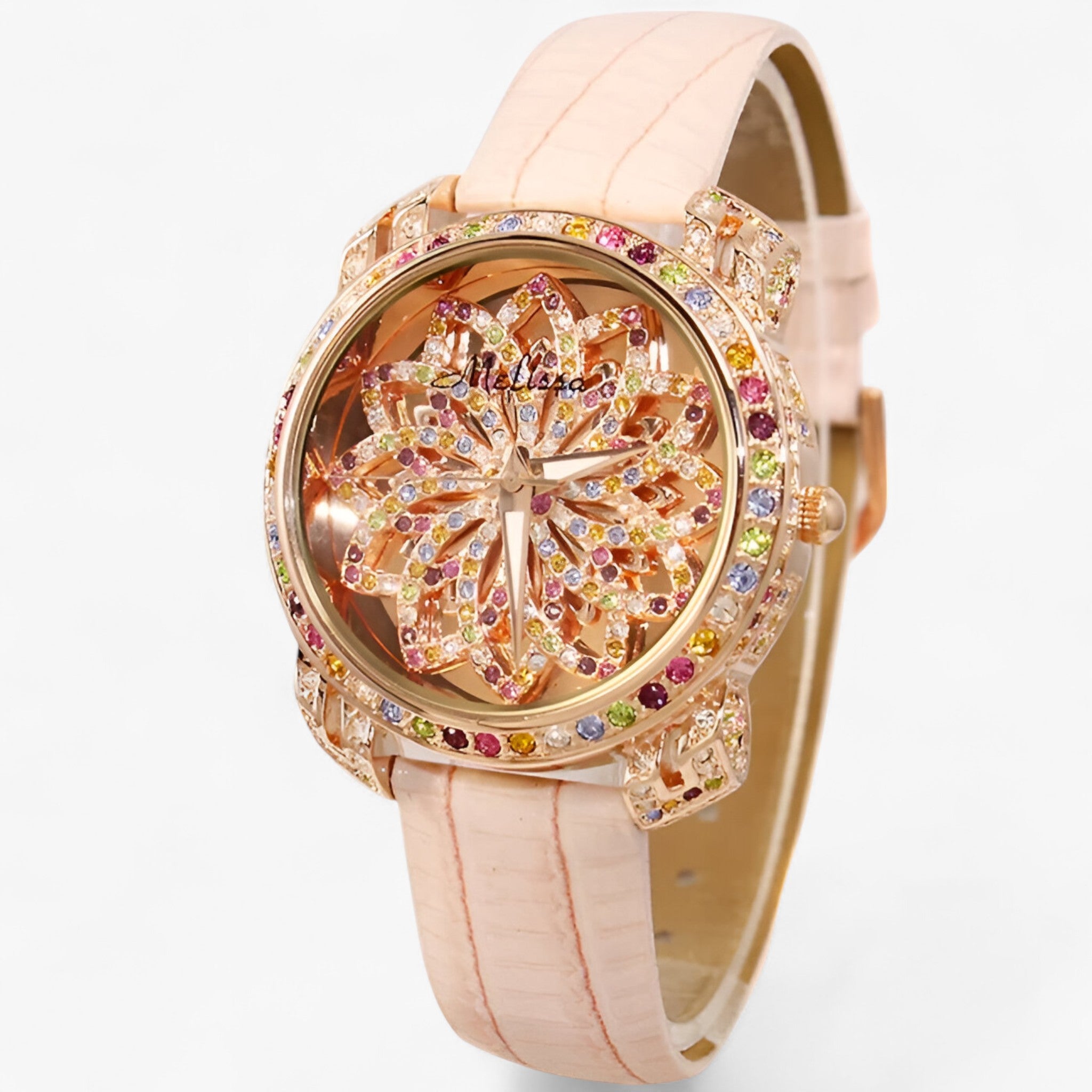 Yolanda | Orologio da donna al quarzo con cristallo a caramella e cinturino in pelle - Beige - female watch watch for women - Concept Palermo