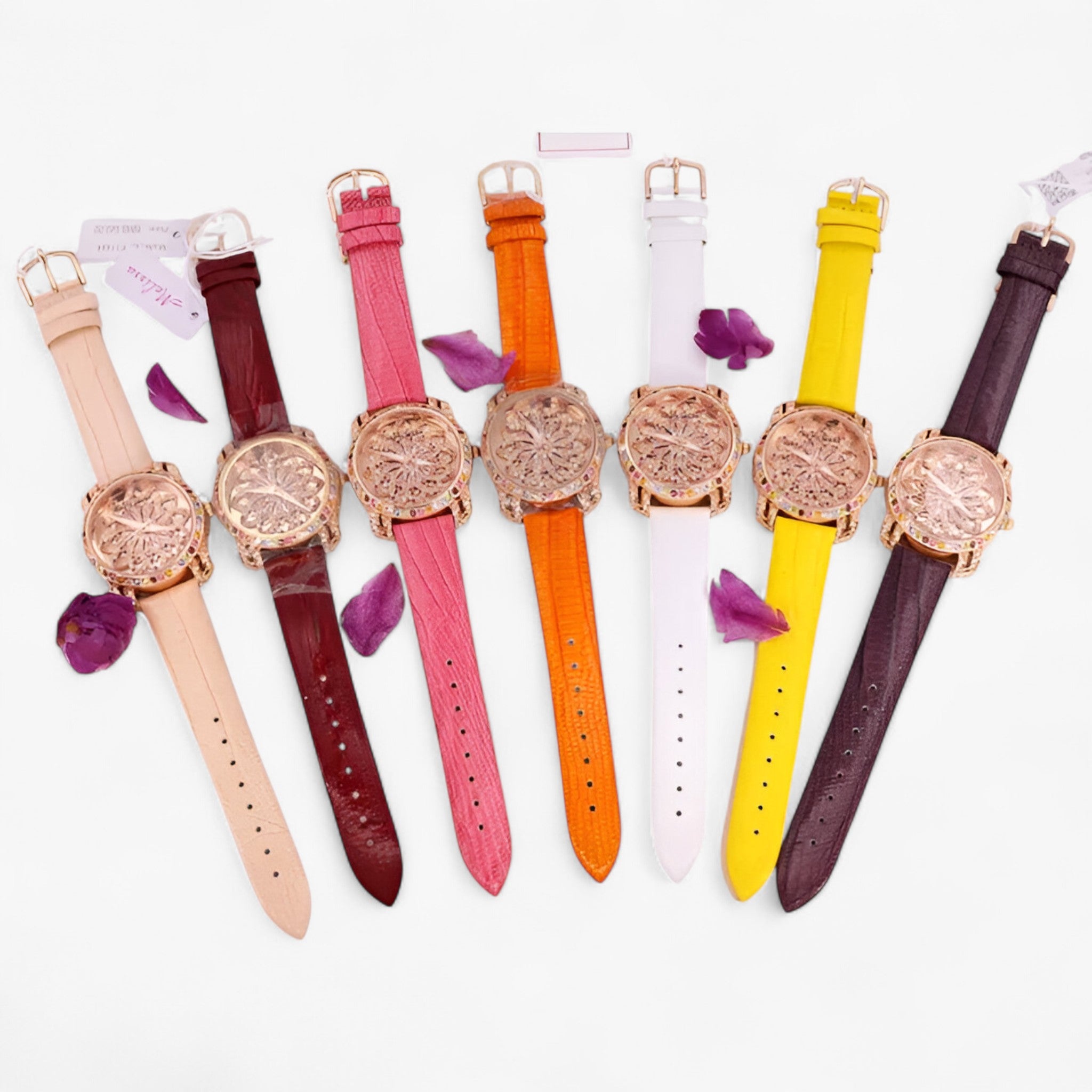 Yolanda | Orologio da donna al quarzo con cristallo a caramella e cinturino in pelle - - female watch watch for women - Concept Palermo