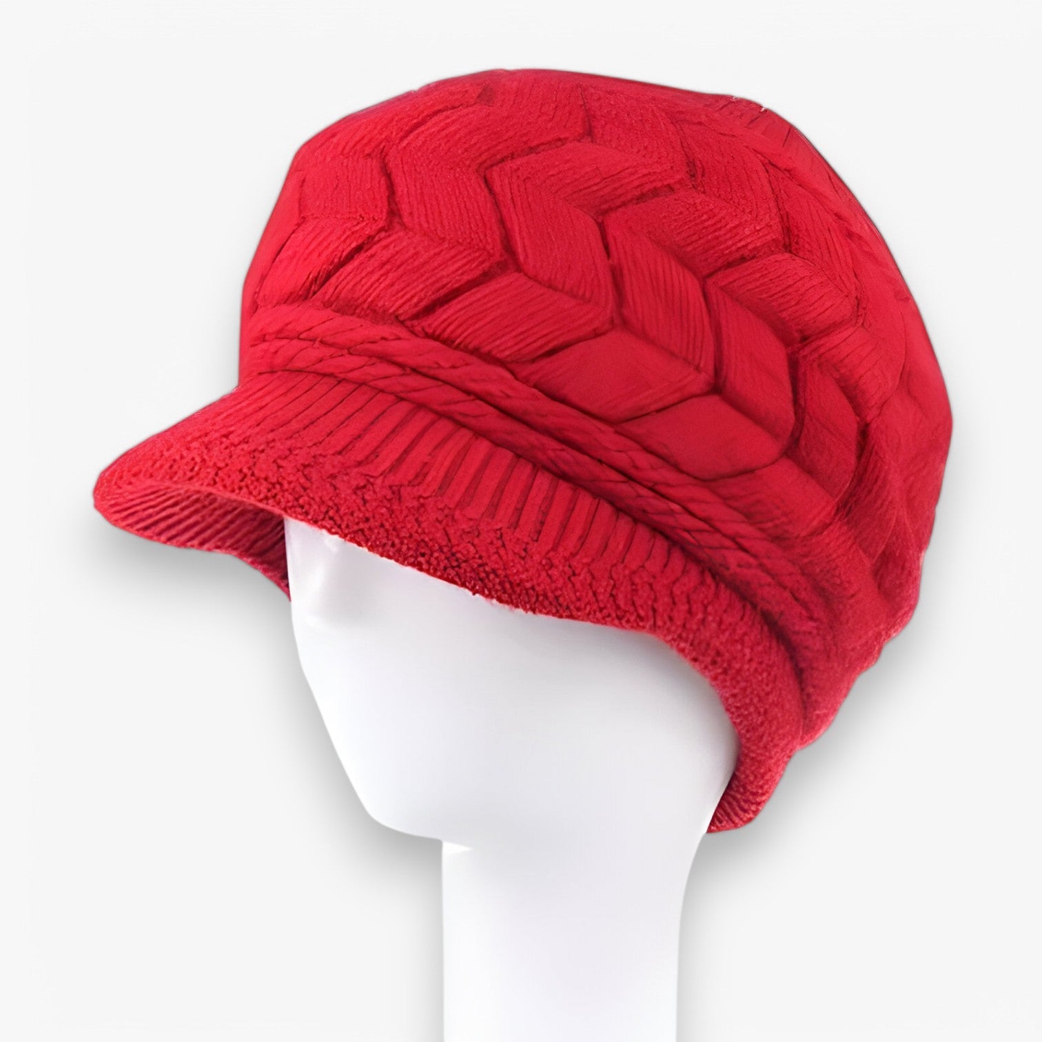 Lisette | Berretto Invernale Caldo In Peluche - Cappello Tricot In Finta Pelliccia - Rosso 55cm-58cm - hats womens hat - Concept Palermo
