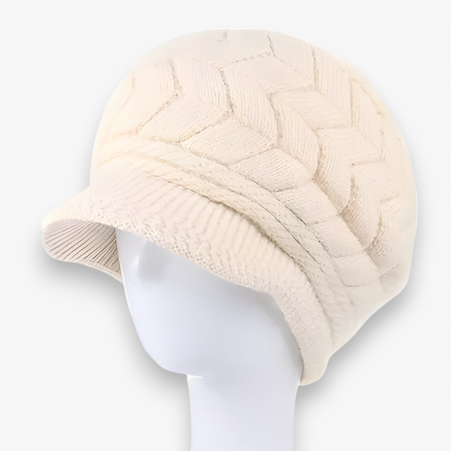 Lisette | Berretto Invernale Caldo In Peluche - Cappello Tricot In Finta Pelliccia - Beige 55cm-58cm - hats womens hat - Concept Palermo