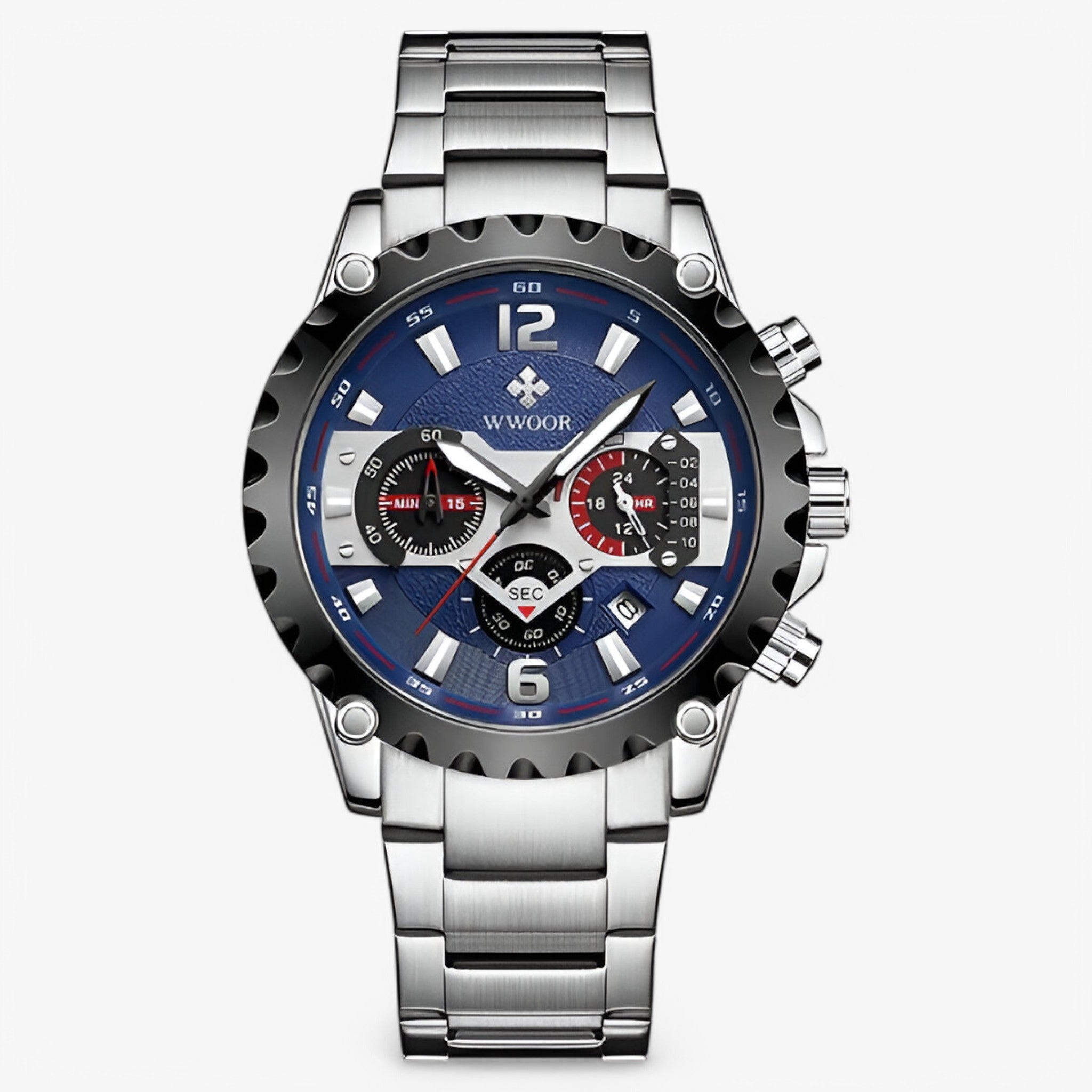Cleo | Orologio Cronografo di Lusso in Acciaio Inossidabile - blu argento - - Concept Palermo