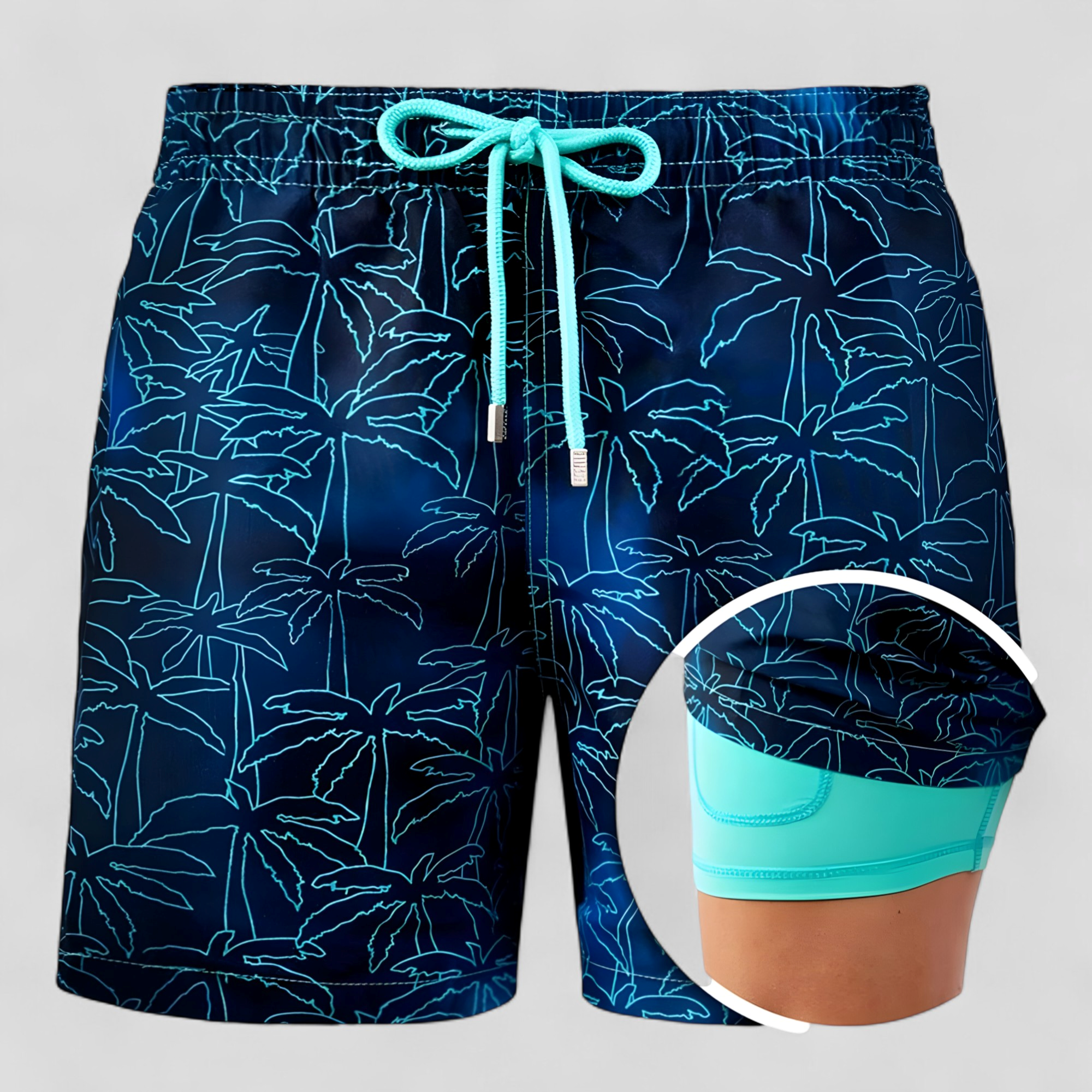 Cesare | Costume Uomo Asciugatura Rapida con Tasche - Blu 4 - abbigliamento mare cintura con cordino costume da bagno costume da bagno rapido costume da bagno uomo costume elegante costume per attività acquatiche nuoto e sport acquatici shorts da nuoto tasca interna costume - Concept Palermo