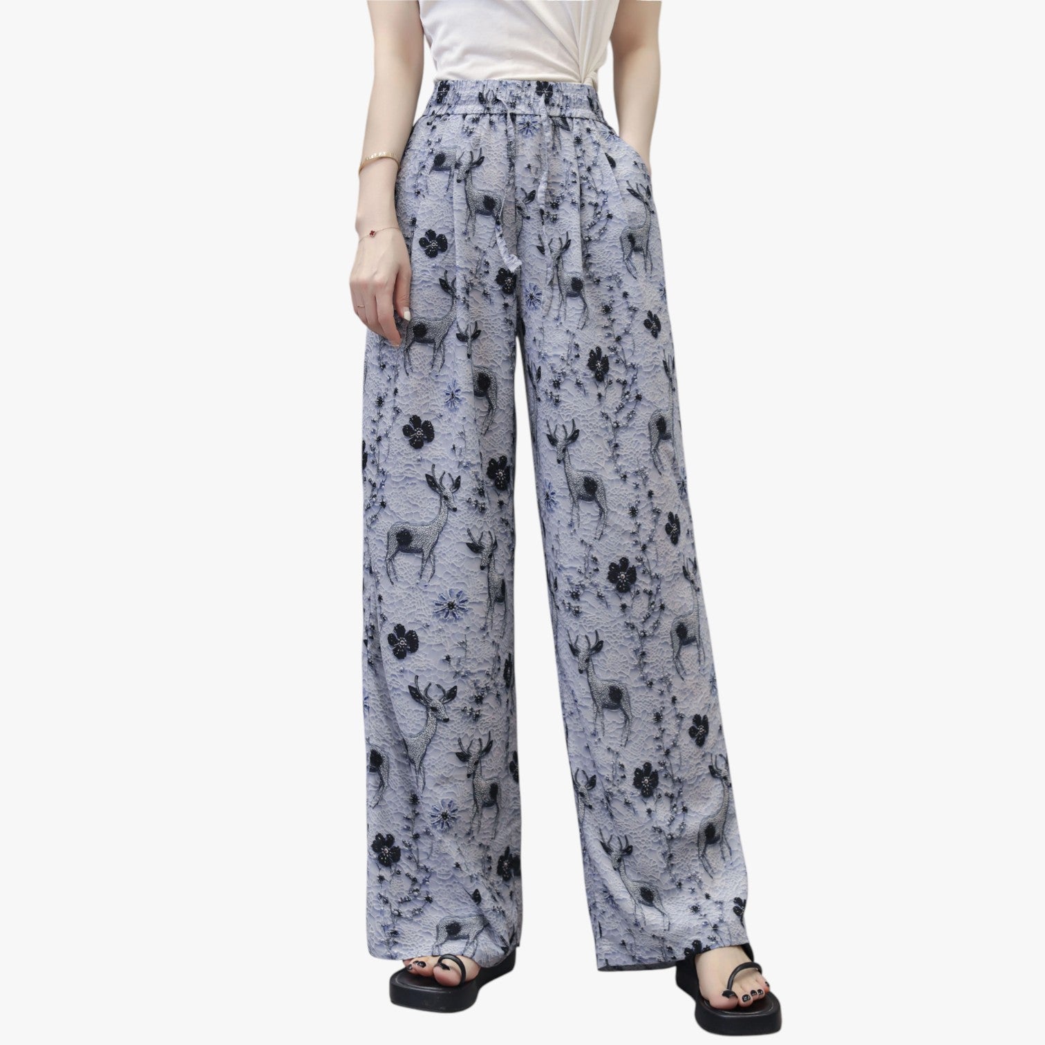 Cheryl | Pantaloni estivi in chiffon con tasche – Leggeri e casual - - pants pants for women women pants - Concept Palermo