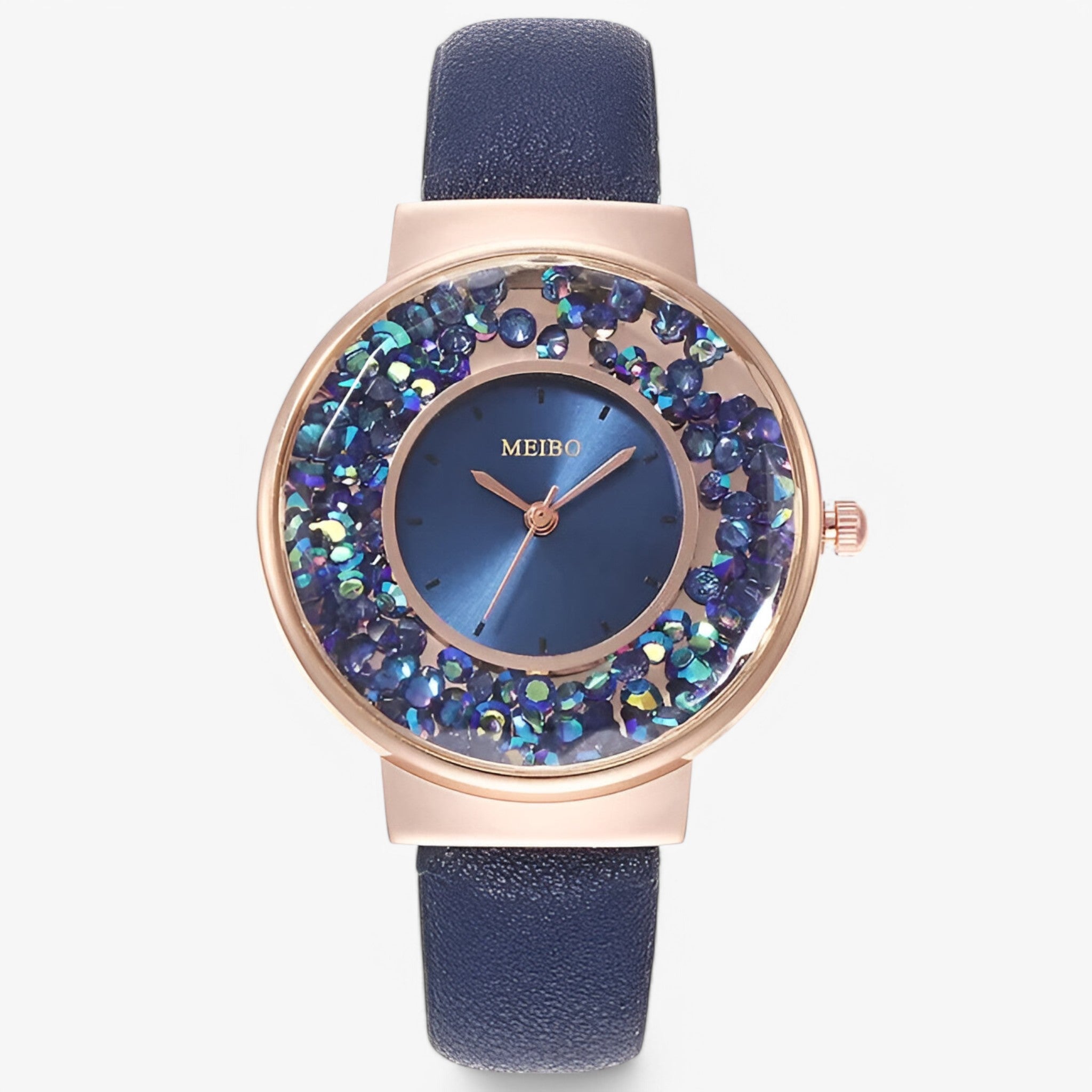 Edith | Orologio da donna con cinturino in cuoio stile bracciale e movimento al quarzo - Blu - female watch watch for women - Concept Palermo