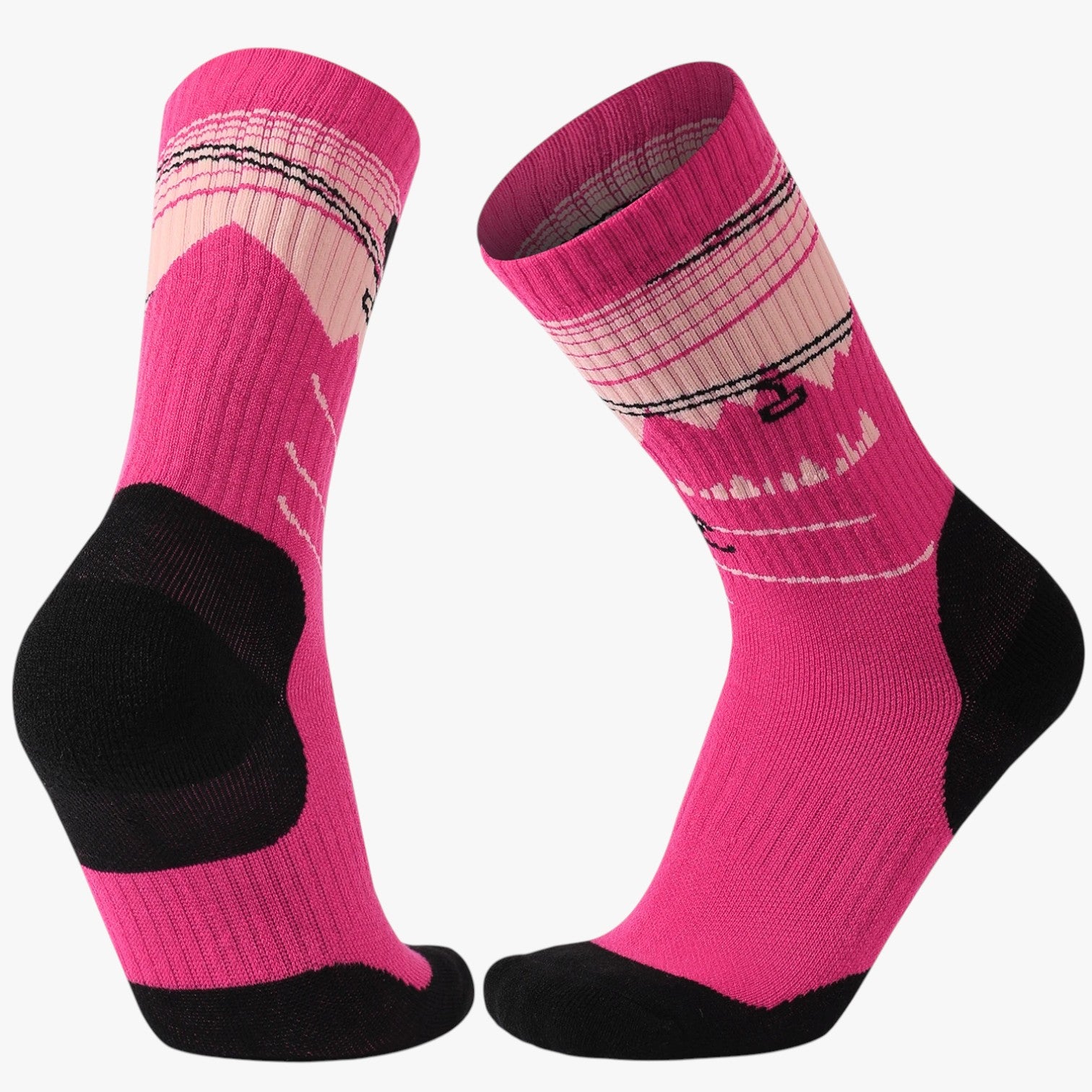Rafael | Calzini di lana resistenti - Mantengono i piedi caldi e asciutti tutto il giorno - L rosa + nero - Hiking Socks socks - Concept Palermo