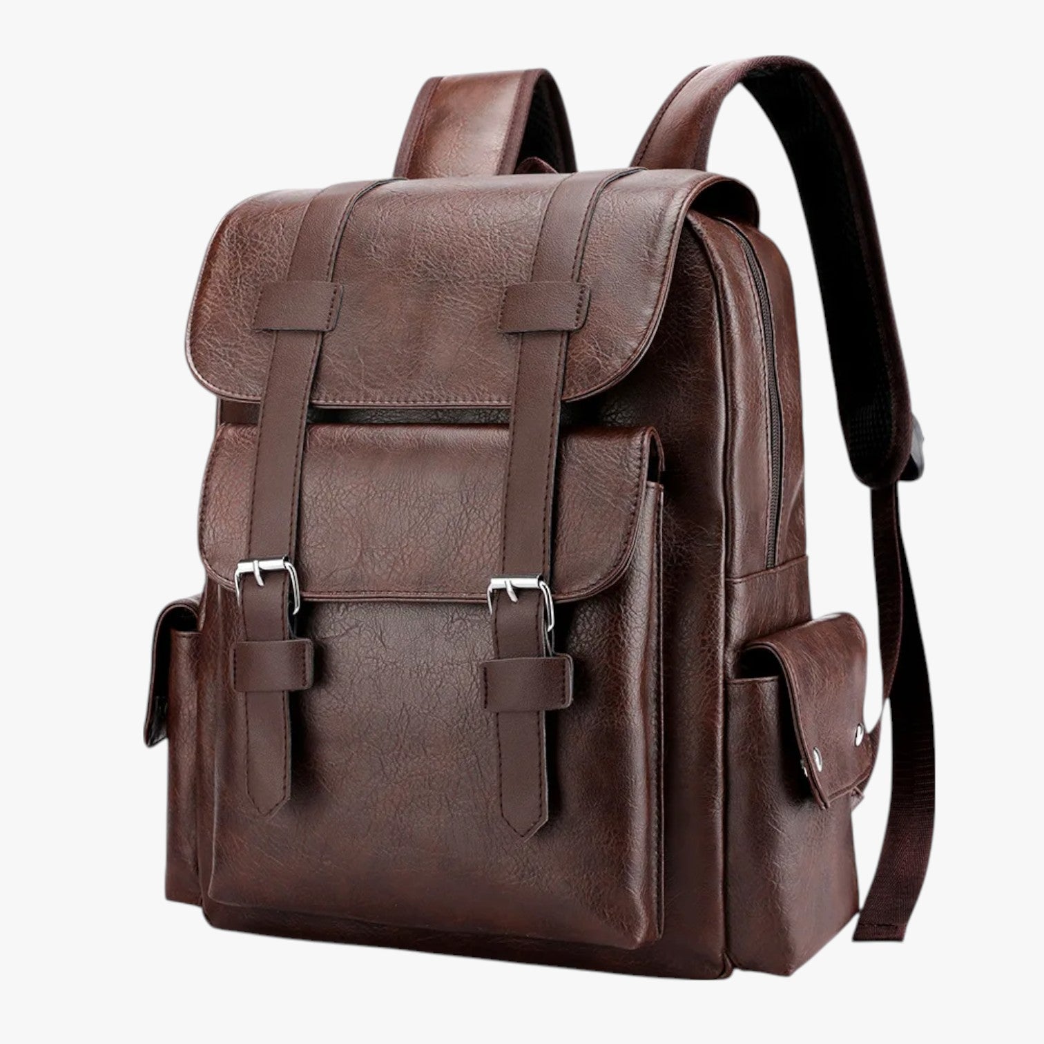 Landon | Zaino impermeabile in pelle PU per laptop: stile e protezione - Marrone scuro - Backpack bags for men mens bag - Concept Palermo