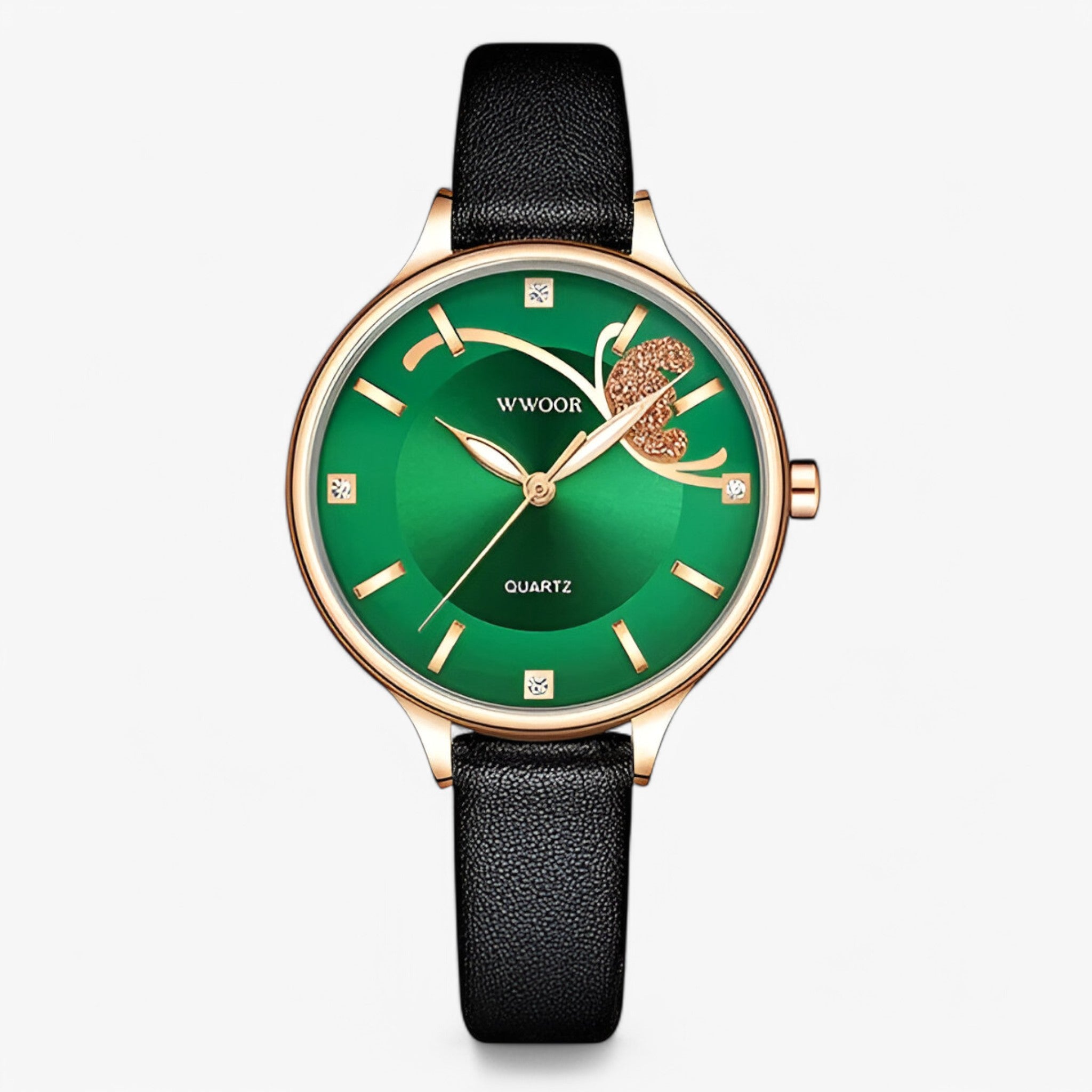 Vivian | Orologio di lusso al quarzo in pelle bianca - verde - watch for women - Concept Palermo