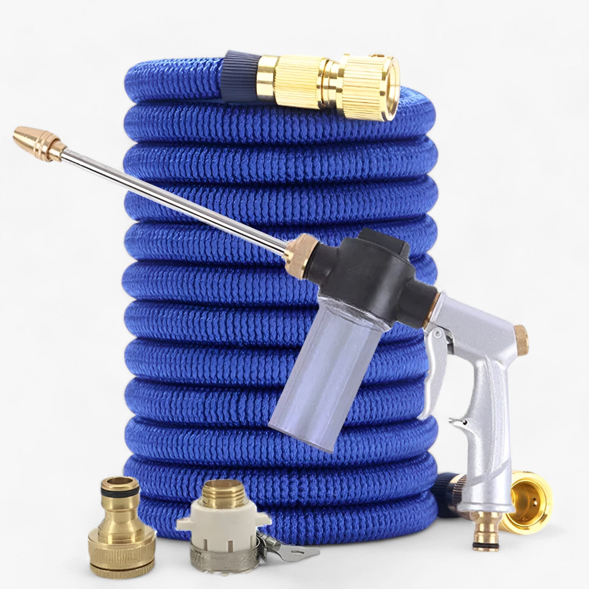 Aqua | Pistola a spruzzo per giardino con tubo flessibile - Pressione regolabile per una pulizia potente - Set di serpenti blu - garden hose hose spray - Concept Palermo