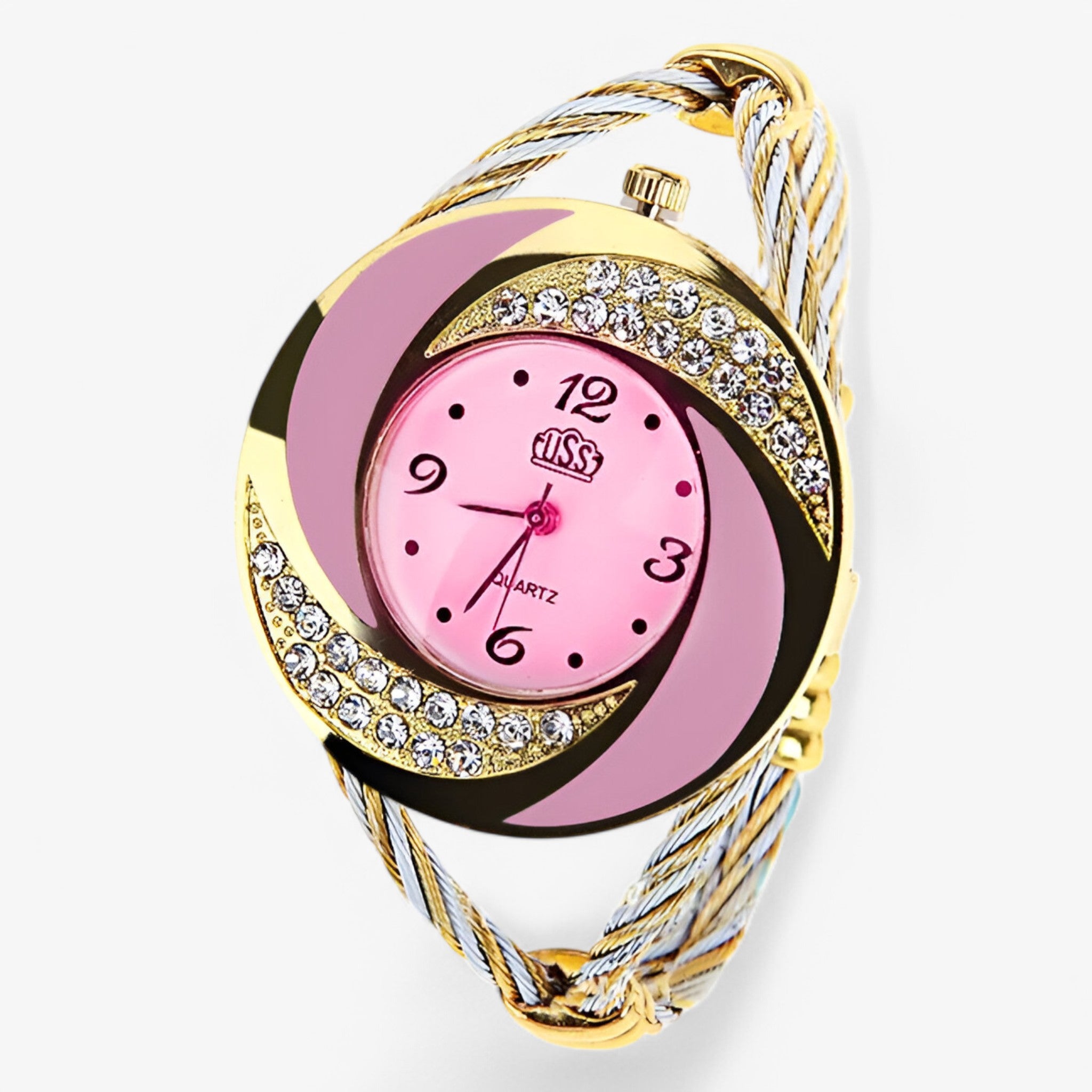 Henry | Orologio al quarzo con bracciale a cristalli - Rosa - male watch watch for men - Concept Palermo