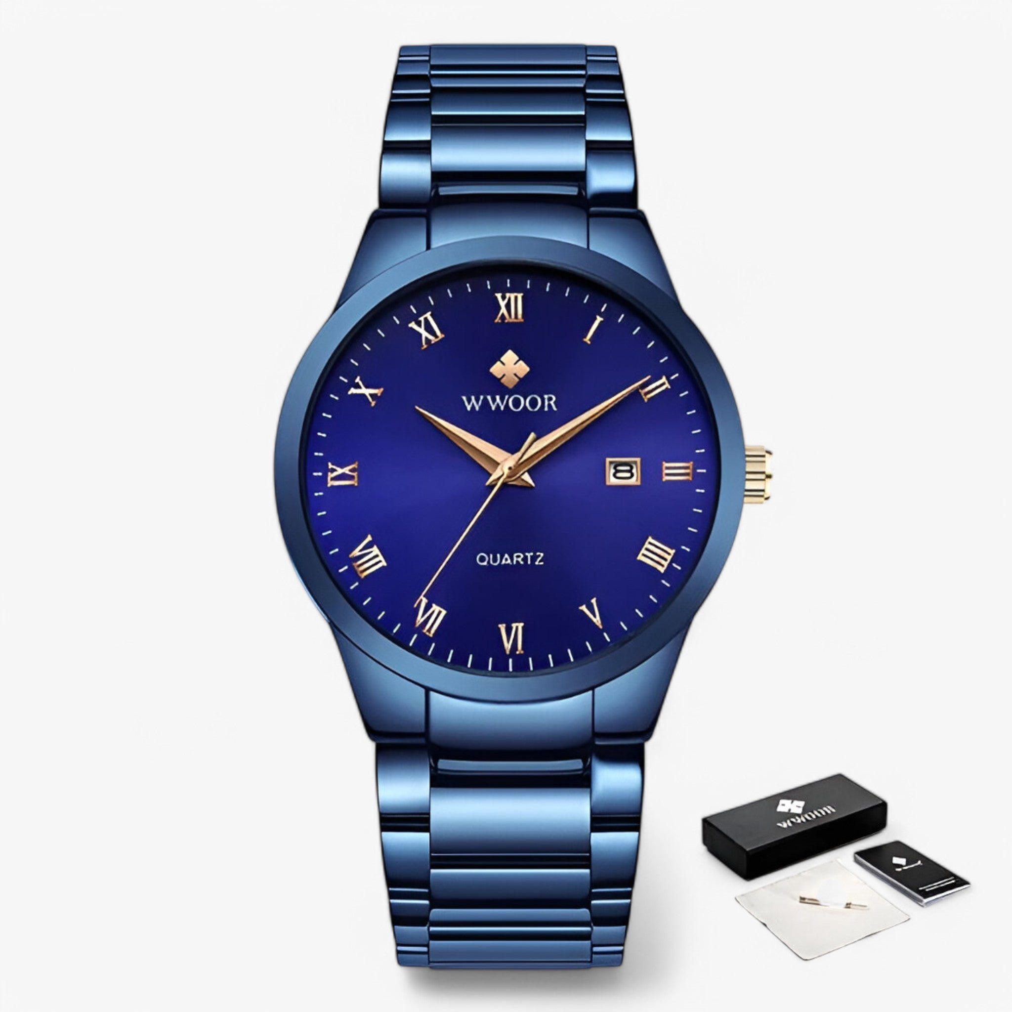 Victor | Elegante orologio al quarzo - Rosa blu con scatola - watches WATCHES FOR MEN - Concept Palermo