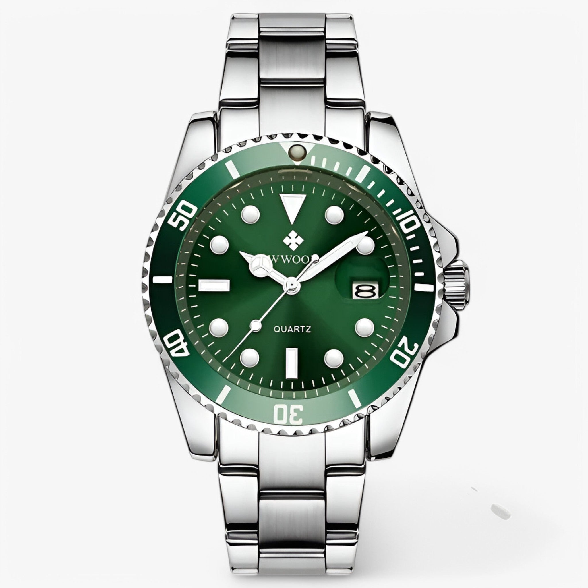 Stelan | Orologio Sportivo di Lusso in Acciaio Inossidabile - Verde Argento - - Concept Palermo