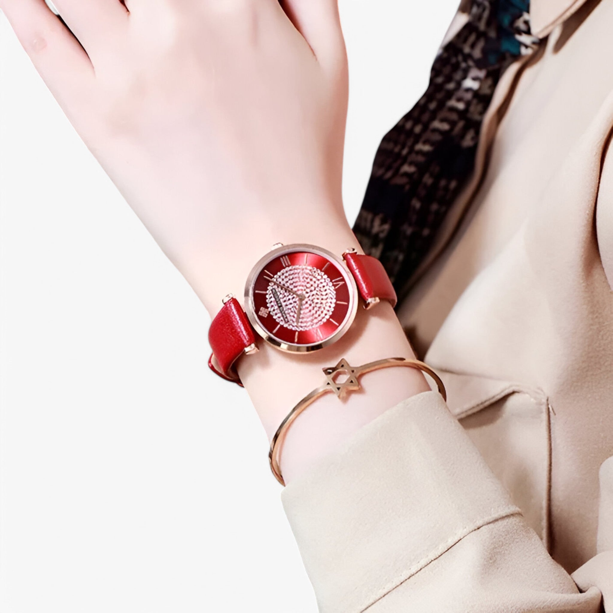 Valeria | Orologio elegante in pelle rossa - - watch for women - Concept Palermo