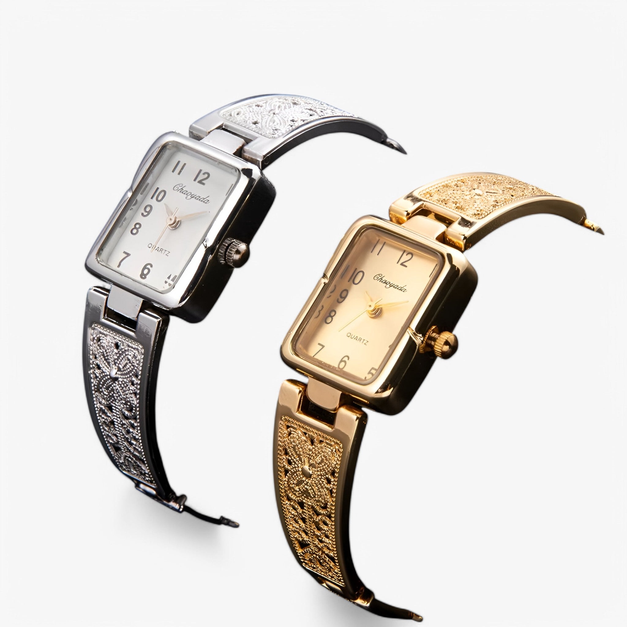 Clarisse | Orologio da donna bicolore argento e oro con quadrante quadrato - - female watch watch for women - Concept Palermo