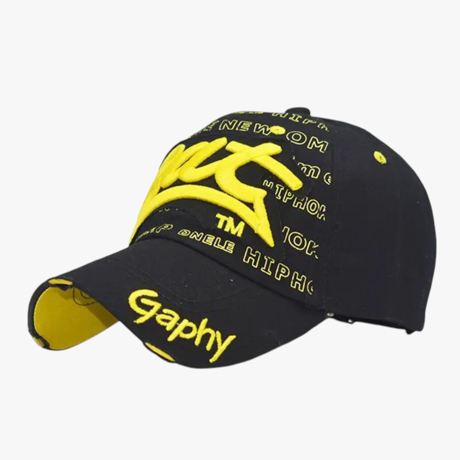 Harlan | Berretto snapback in cotone per uomo - Stile cool con ricamo di squali - Zwart Geel XXL >8J - Baseball caps caps mens accessory - Concept Palermo