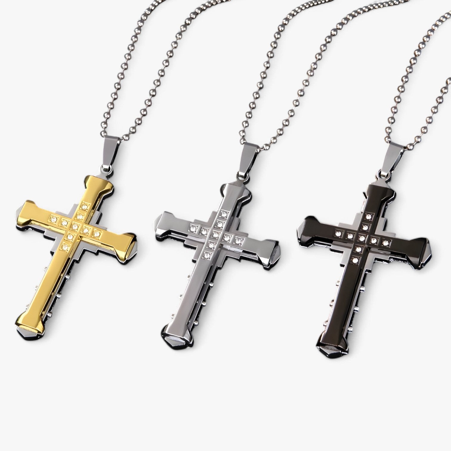 Kai | Collana a croce in cristallo splendente – Stile e significato - - mens accessory Necklace necklace for men NECKLACES - Concept Palermo
