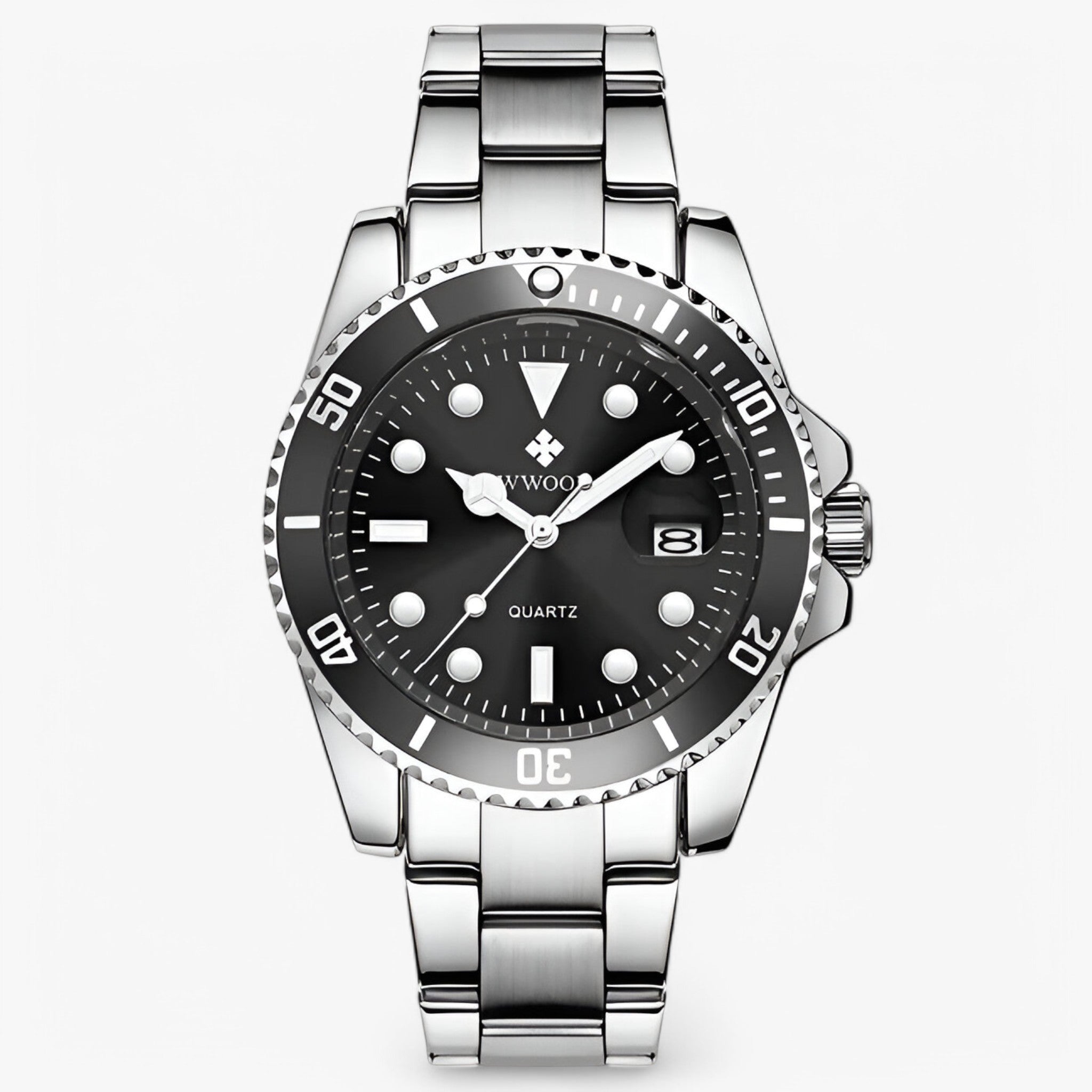 Stelan | Orologio Sportivo di Lusso in Acciaio Inossidabile - Argento Nero - - Concept Palermo