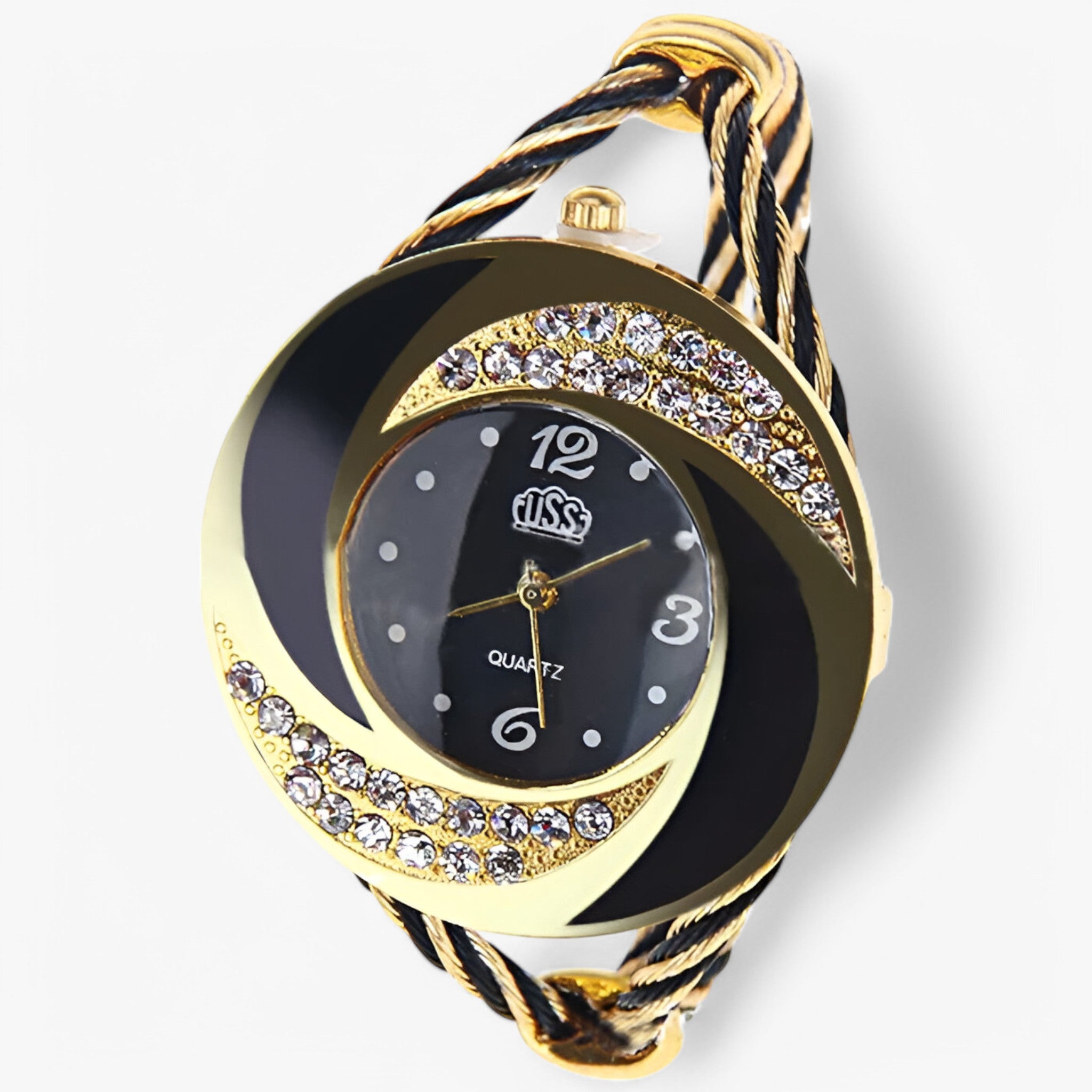 Henry | Orologio al quarzo con bracciale a cristalli - Nero - male watch watch for men - Concept Palermo