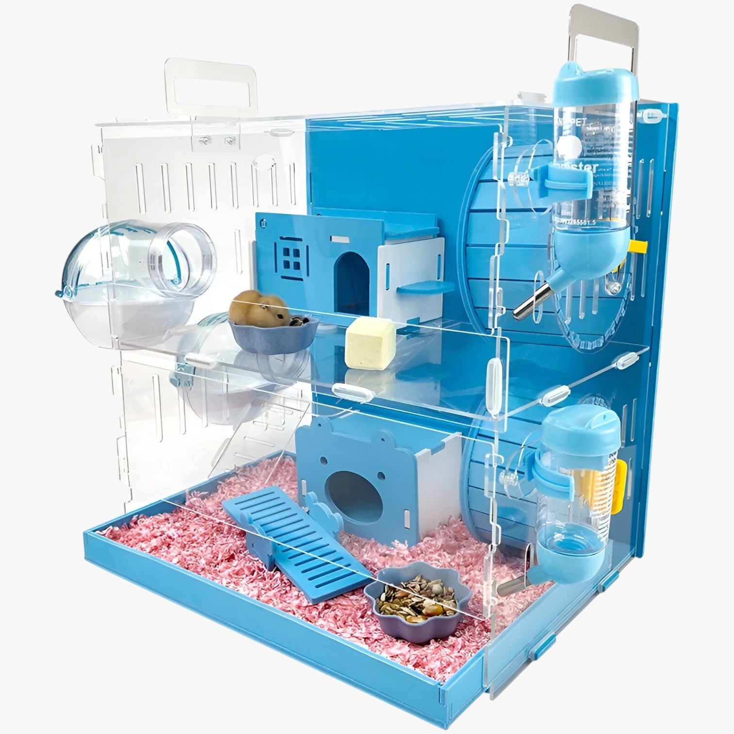 Kacey | Gabbia per criceti blu a doppio livello - Spaziosa e sicura - - hamster pet pet bed PET SUPPLIES - Concept Palermo