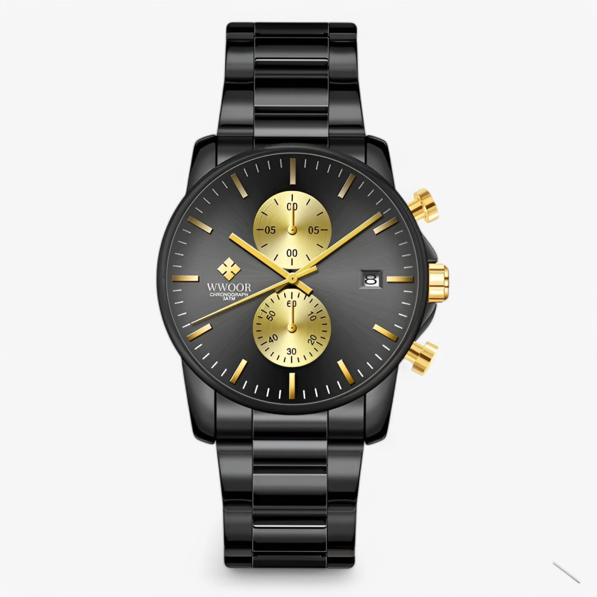 Marco | Movimento cronografo leggero in acciaio inossidabile - Nero oro - - Concept Palermo