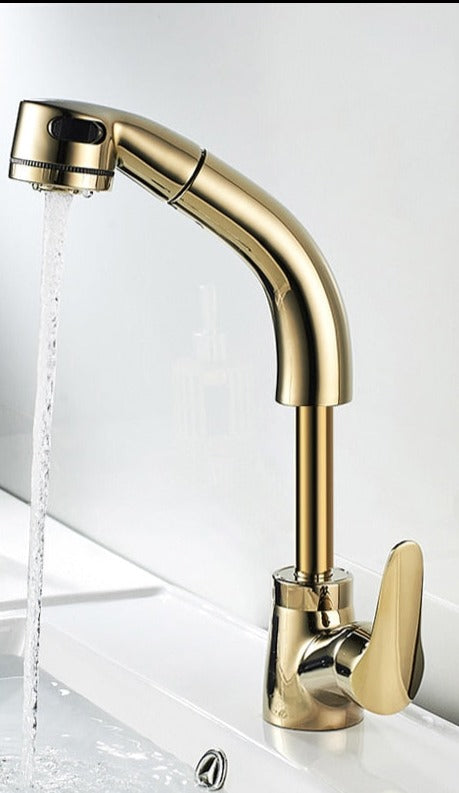 Sollevatore estraibile per bagno Rubinetto miscelatore in ottone - Color oro - crane - Concept Palermo