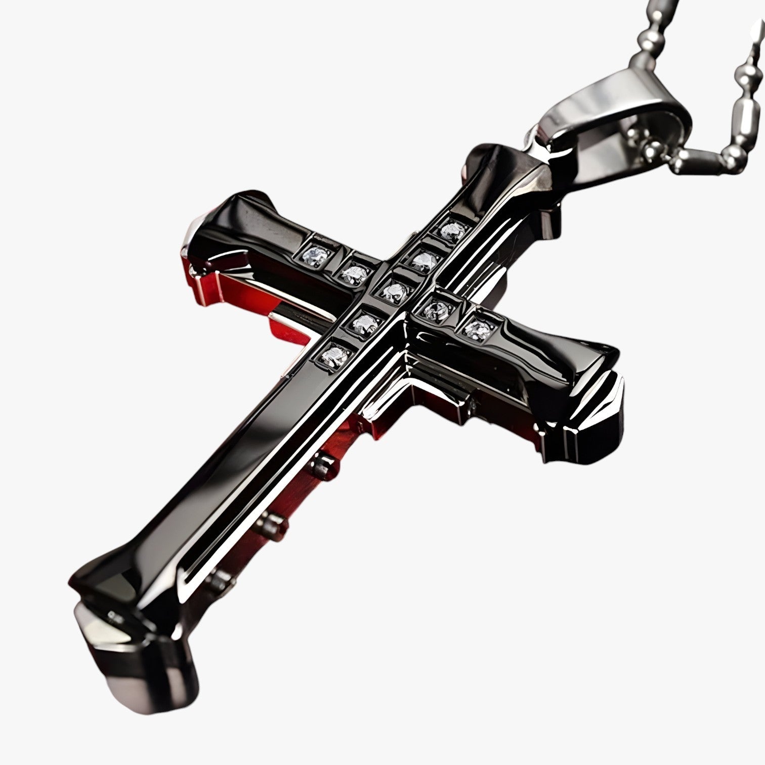 Kai | Collana a croce in cristallo splendente – Stile e significato - Nero - mens accessory Necklace necklace for men NECKLACES - Concept Palermo