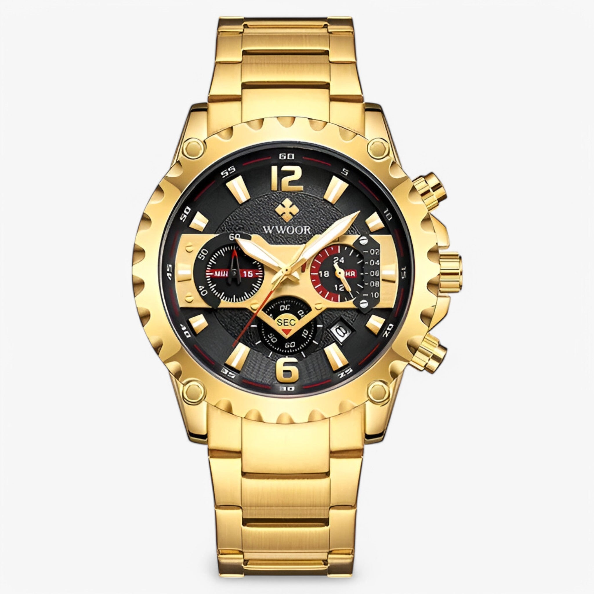 Cleo | Orologio Cronografo di Lusso in Acciaio Inossidabile - oro nero - - Concept Palermo