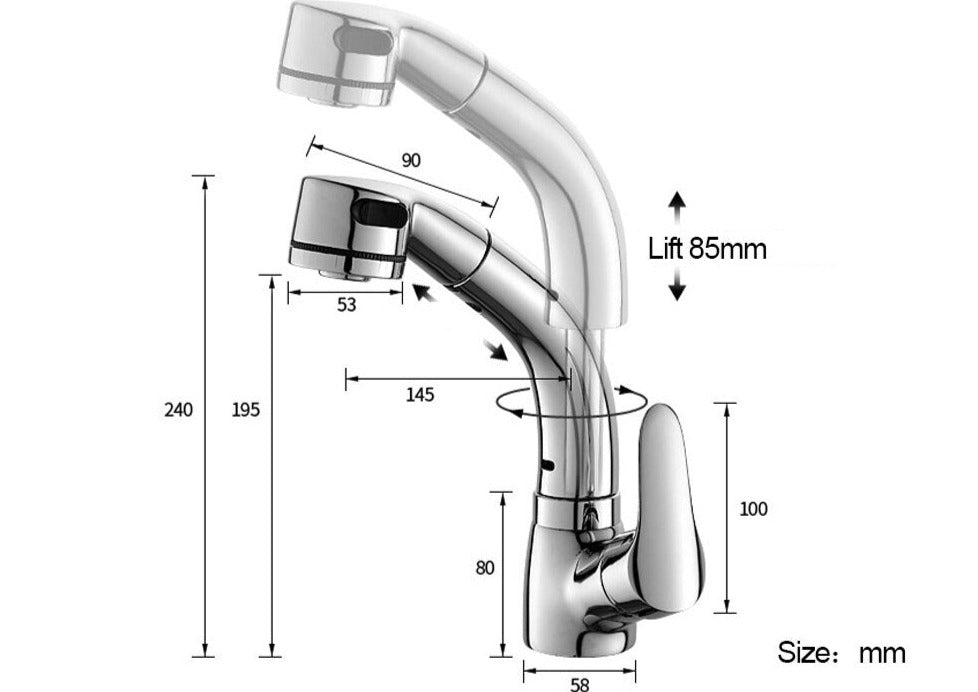 Sollevatore estraibile per bagno Rubinetto miscelatore in ottone - - crane - Concept Palermo