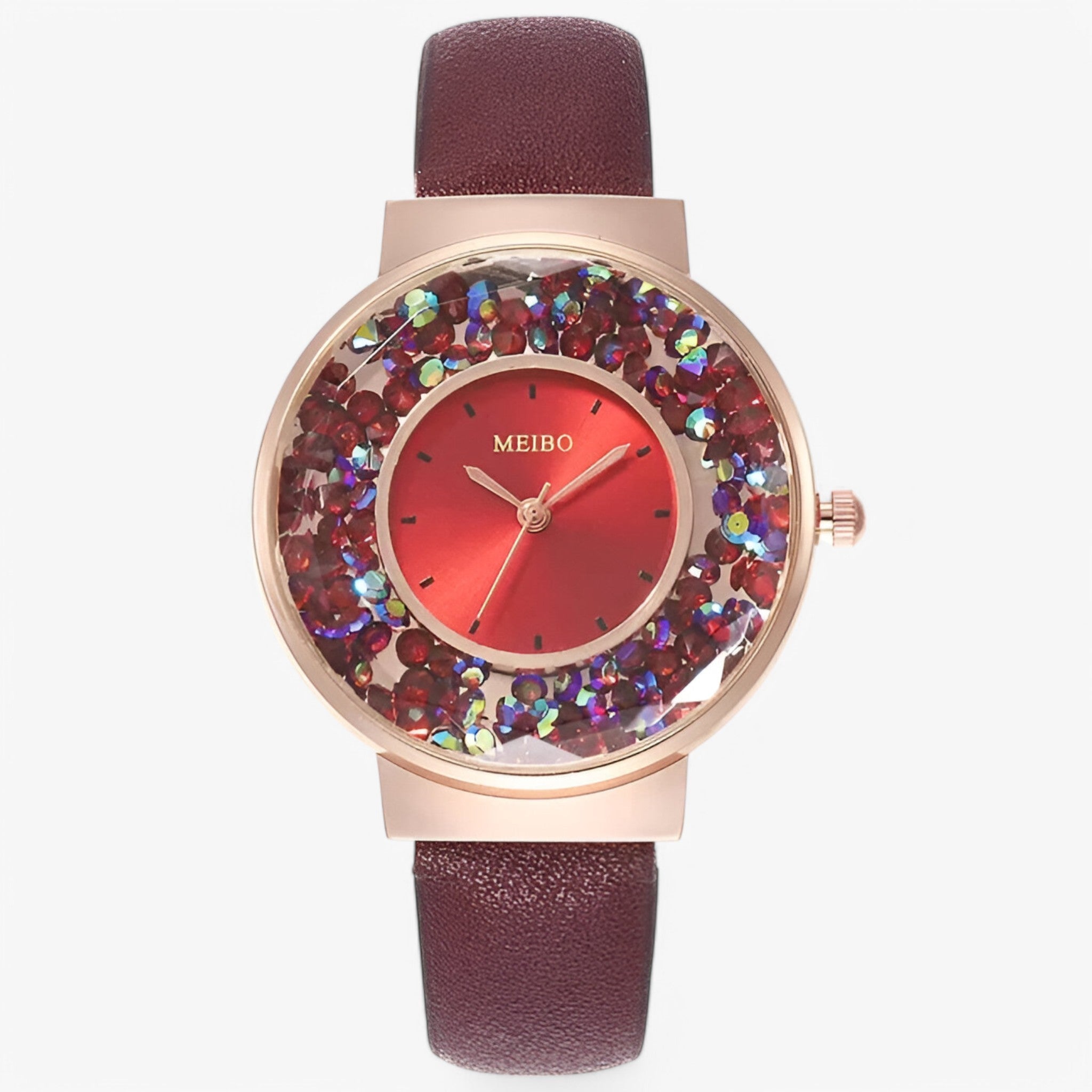 Edith | Orologio da donna con cinturino in cuoio stile bracciale e movimento al quarzo - Rossa - female watch watch for women - Concept Palermo