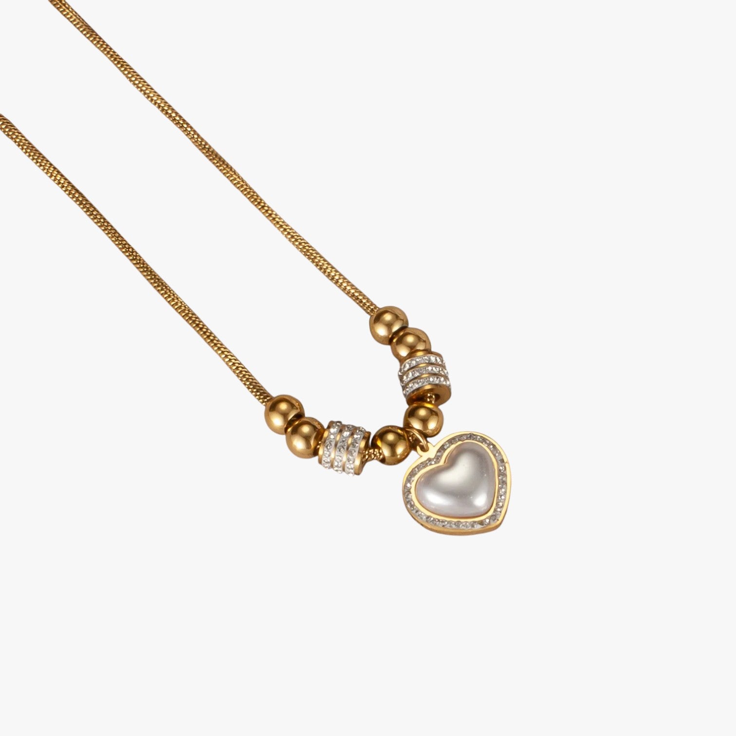 Mariela | Collana a forma di cuore con zirconi e perline per un look da festa - - elegant womens necklaces Fashion Necklaces necklace Necklaces for Women - Concept Palermo