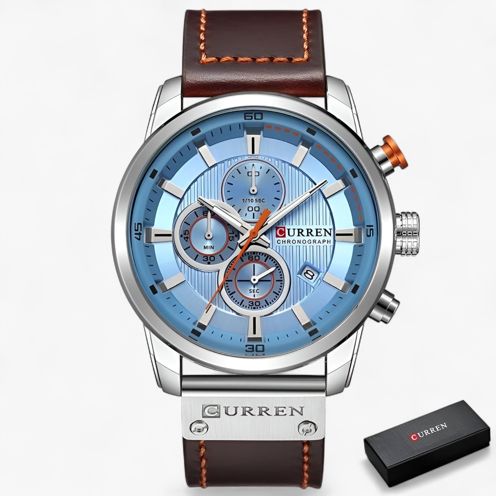 Orologio cronografo da polso CURREN per uomo - Argento blu - watch WATCHES FOR MEN wistwatches - Concept Palermo